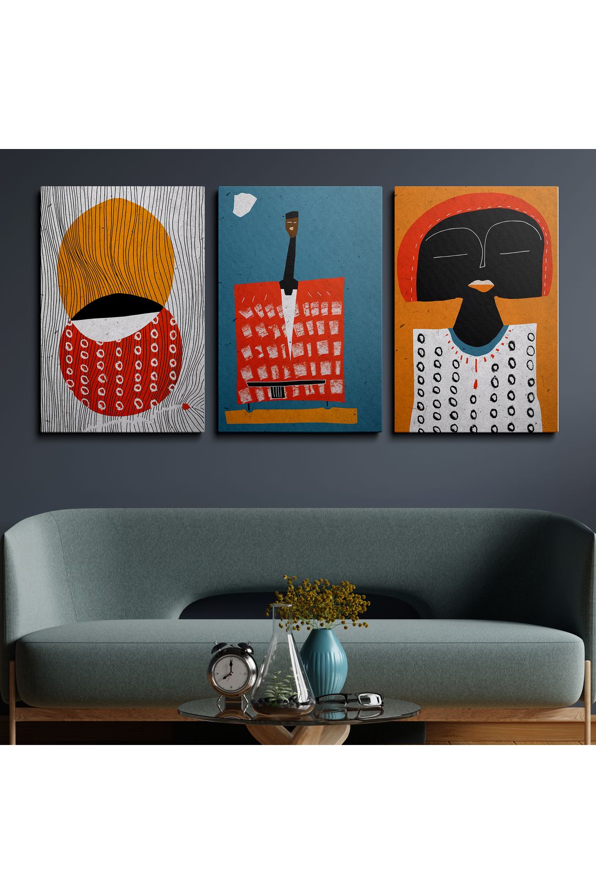 HOMEPACK 3'lü Set Kanvas Duvar Tablosu Canvas Tablo Boho Klasik Modern HP215