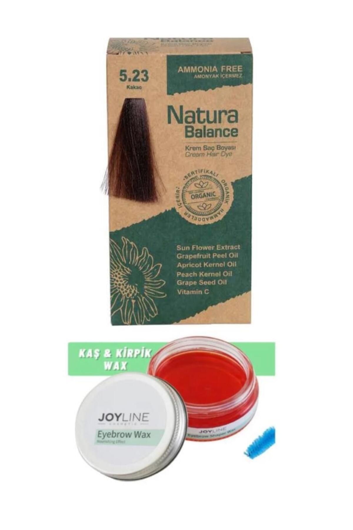 NATURABALANCE Balance Saç Boyası 5.23 Kakao+Joy line Kaş Şekillendirici Ve Sabitleyici Wax 50ml