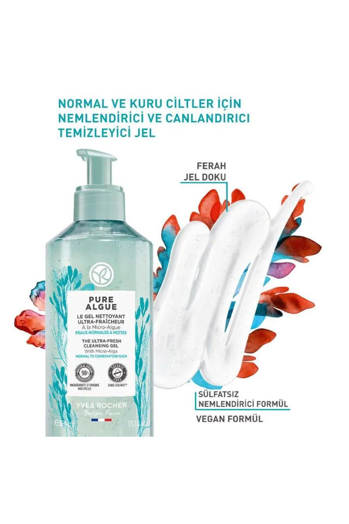 Yves Rocher - Yüz Yıkama Jeli - Normal ve Kuru Cilt / Pure Algue - 390ml
