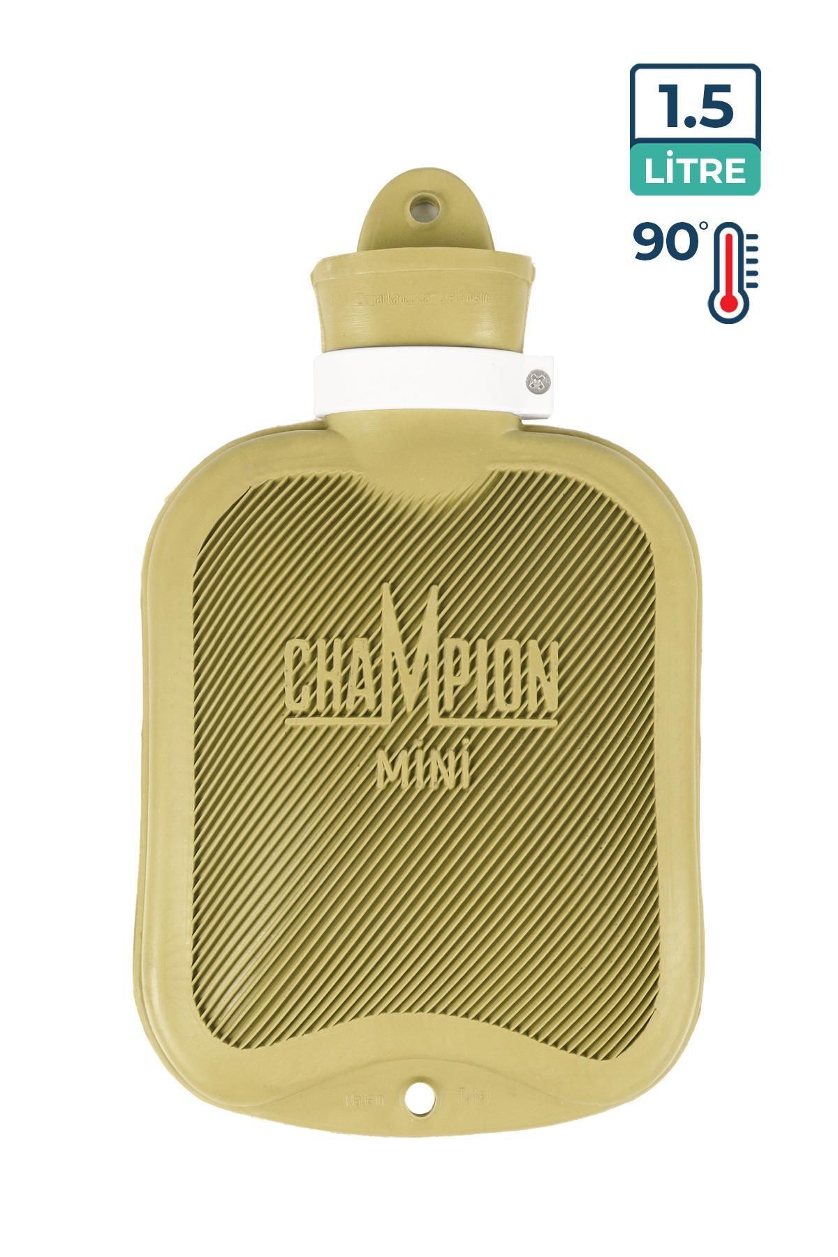 Champion Kauçuk Termofor Mini Sıcak Su Torbası, Kokusuz Sıcak Su Torbası Krem 1,5 L