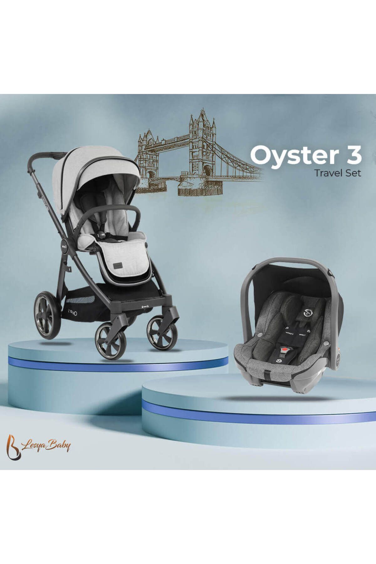 Oyster Oyster3 Travel Set Silver Tonic