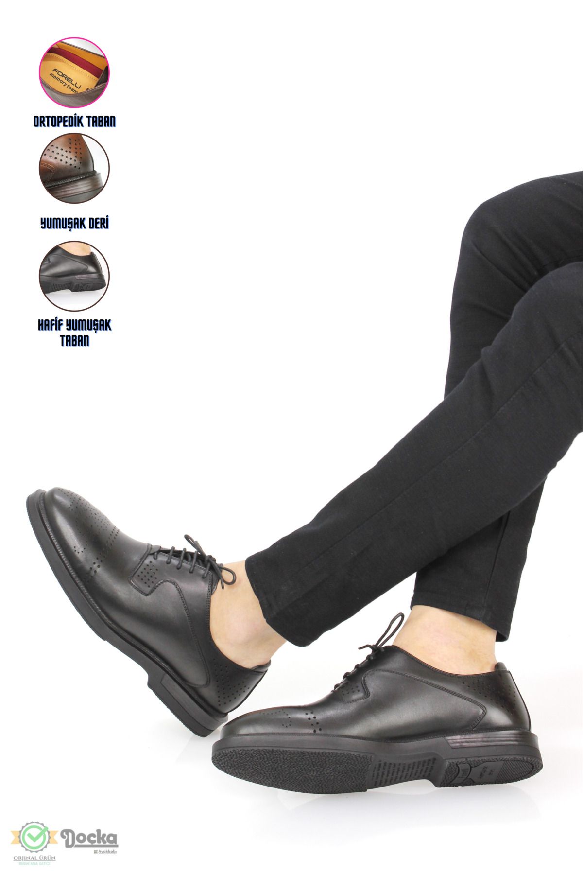 Forelli Erkek Hakiki Deri Hafif Yumuşak Ortopedik Klasik Ayakkabı