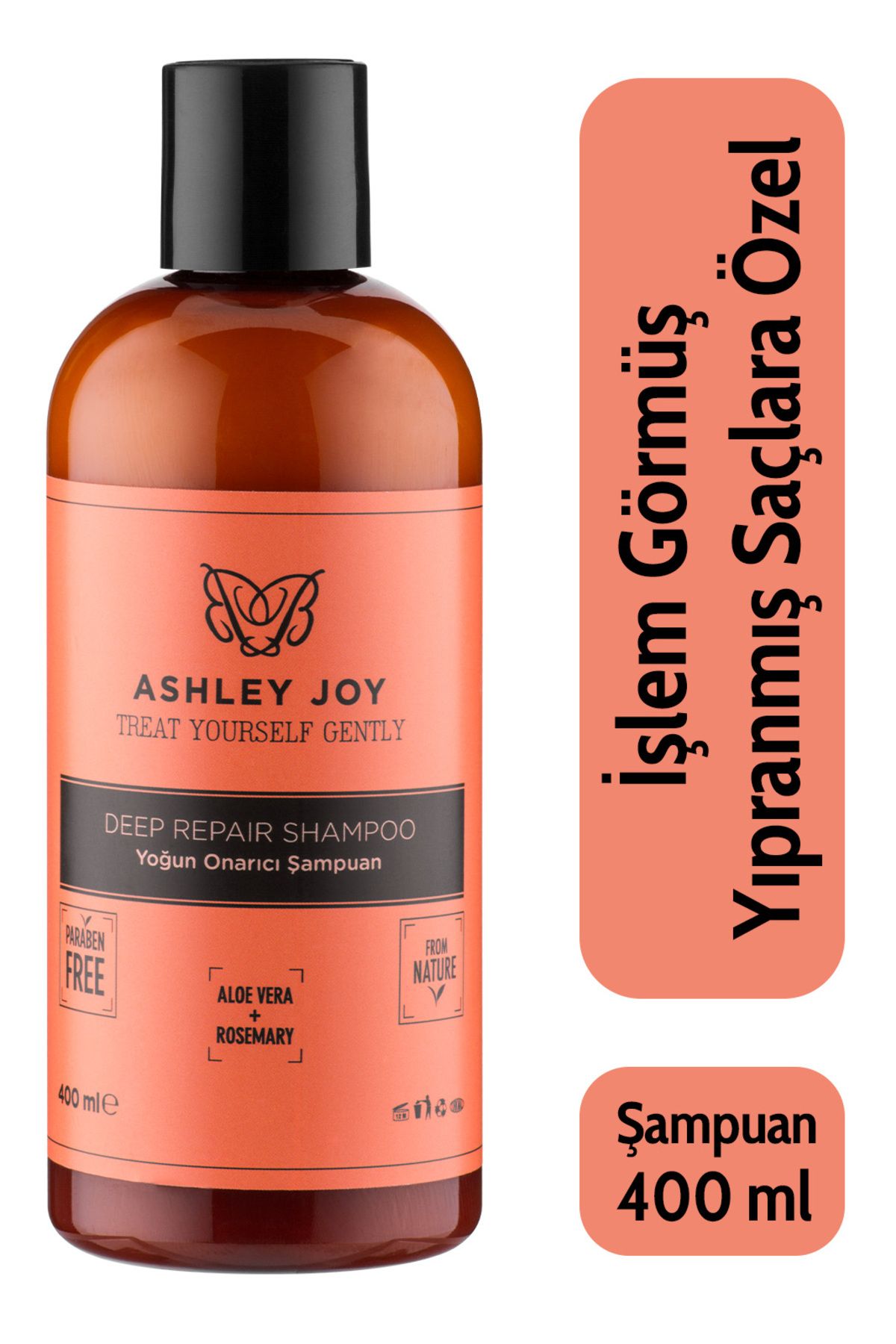 Ashley Joy Işlem Görmüş Yıpranmış Saçlara Özel Keratin Içeren Yoğun Onarıcı Şampuan 400 ml