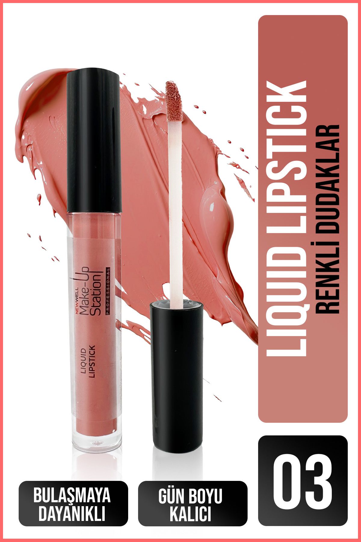 New Well Make Up Station Liquid Lipstick 03