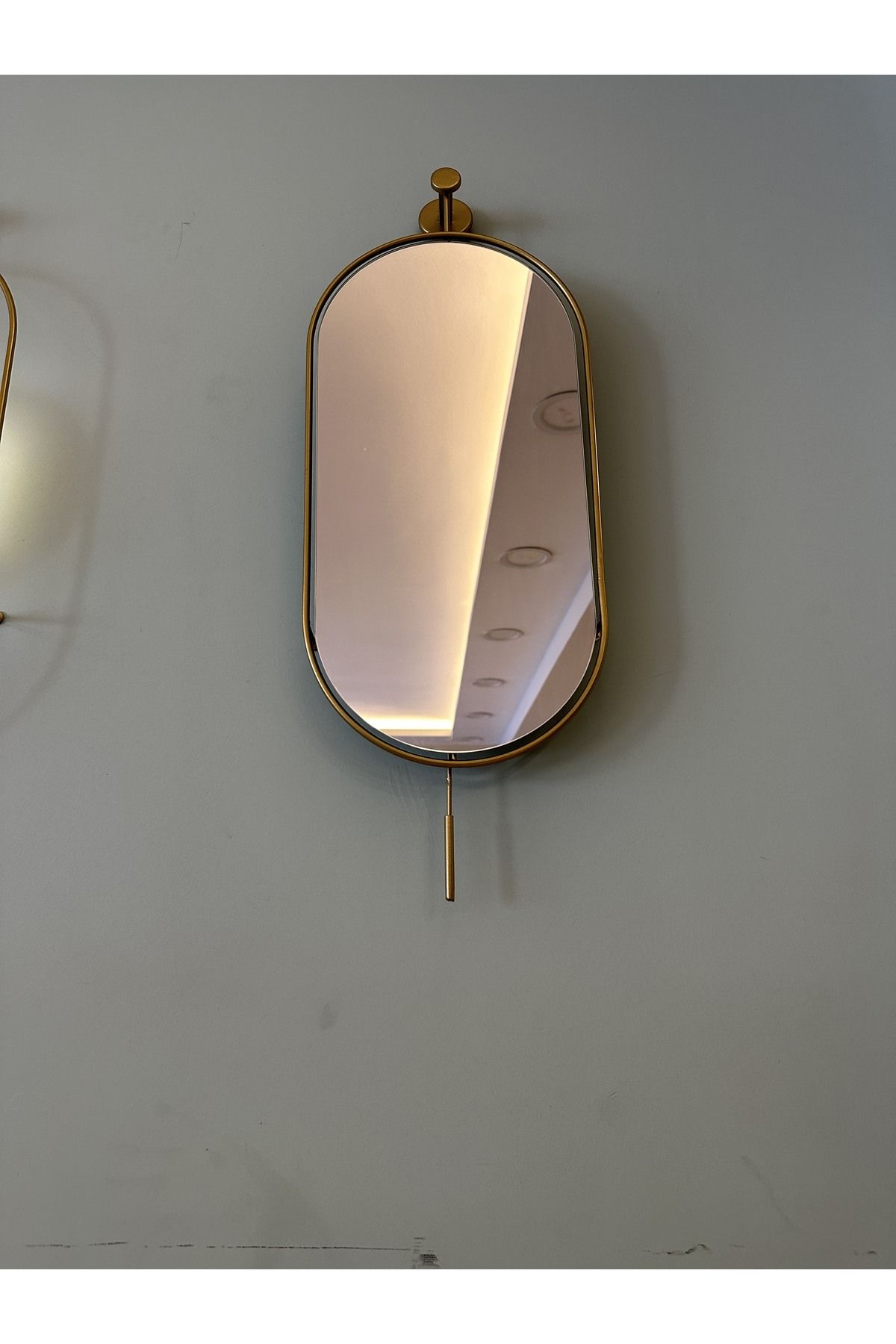 MetaQuartz Aksesuar Serenity Gold Ayna, Dekoratif Modern Duvar Aynası