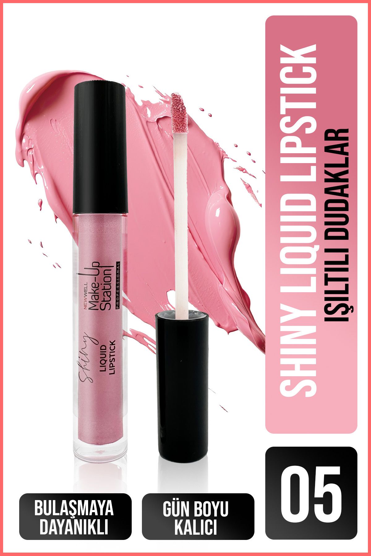 New Well Make Up Station Shiny Liquid Lipstick 05