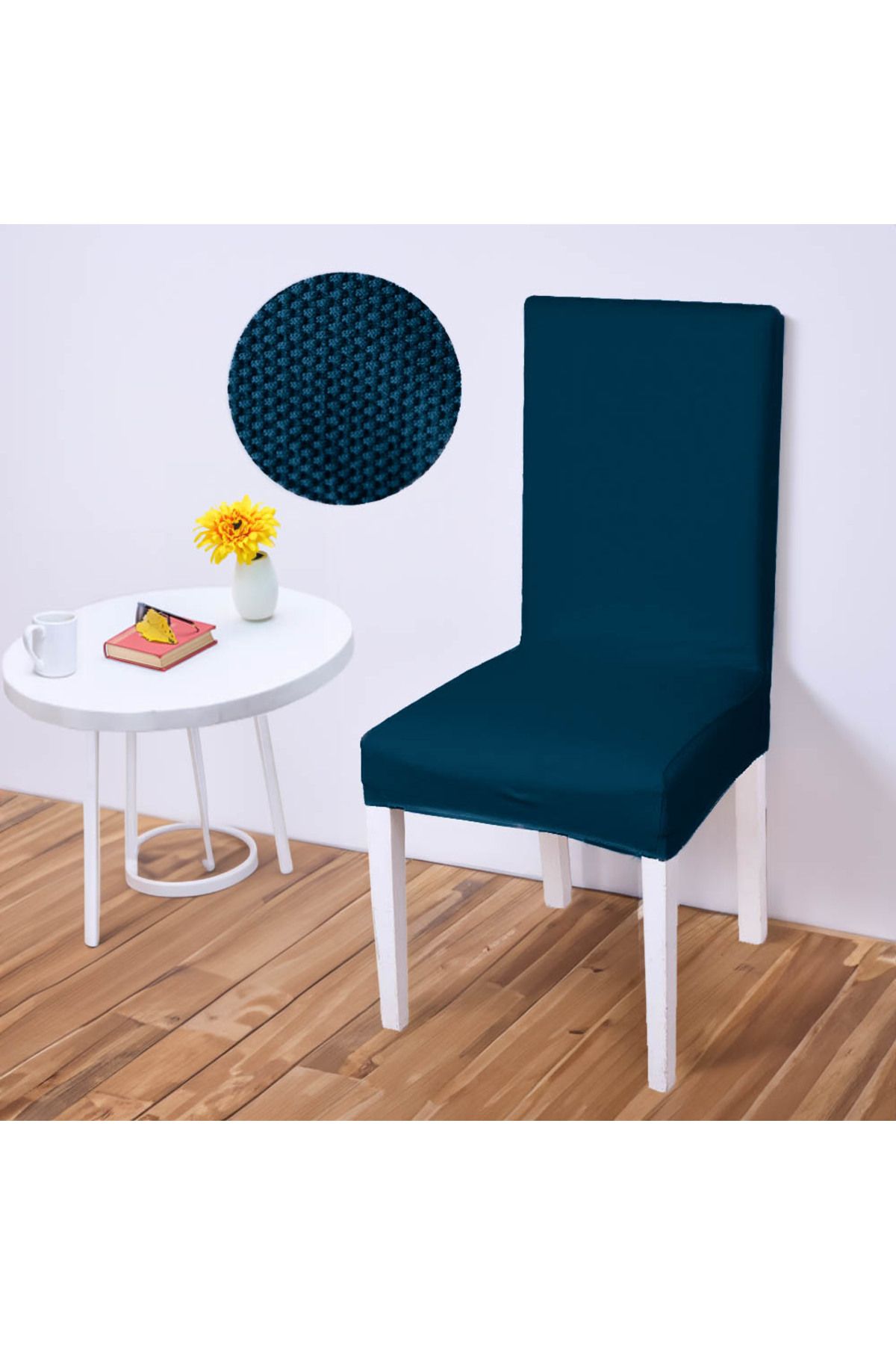 Faiend Balpeteği Desen Likra Kumaşlı Tüylenmez Yikanabilir Sandalye Örtüsü Sandalye Kılıfı Yeni Model Tekli
