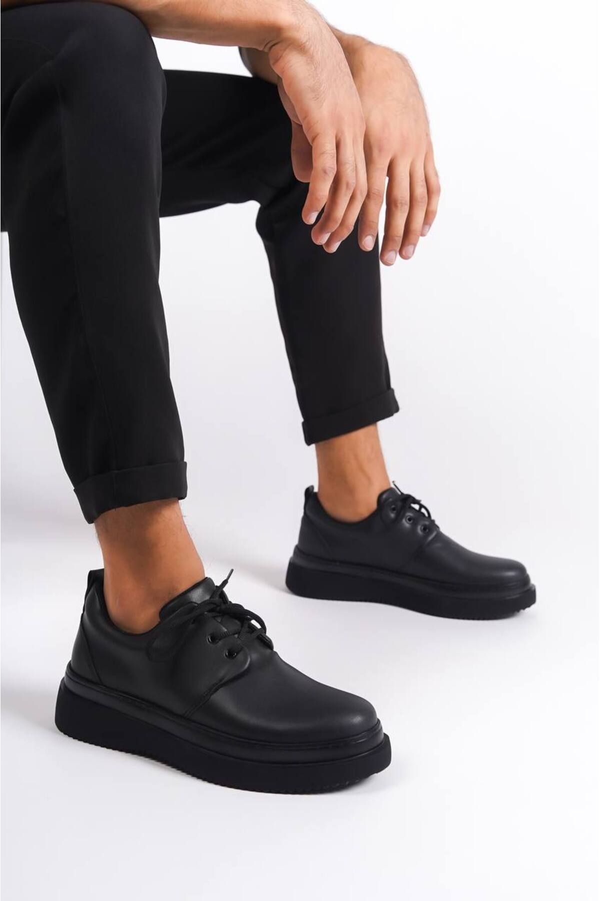BZ Moda B-X3 ST Bağcıklı Ortopedik Taban Erkek Klasik Ayakkabı Siyah