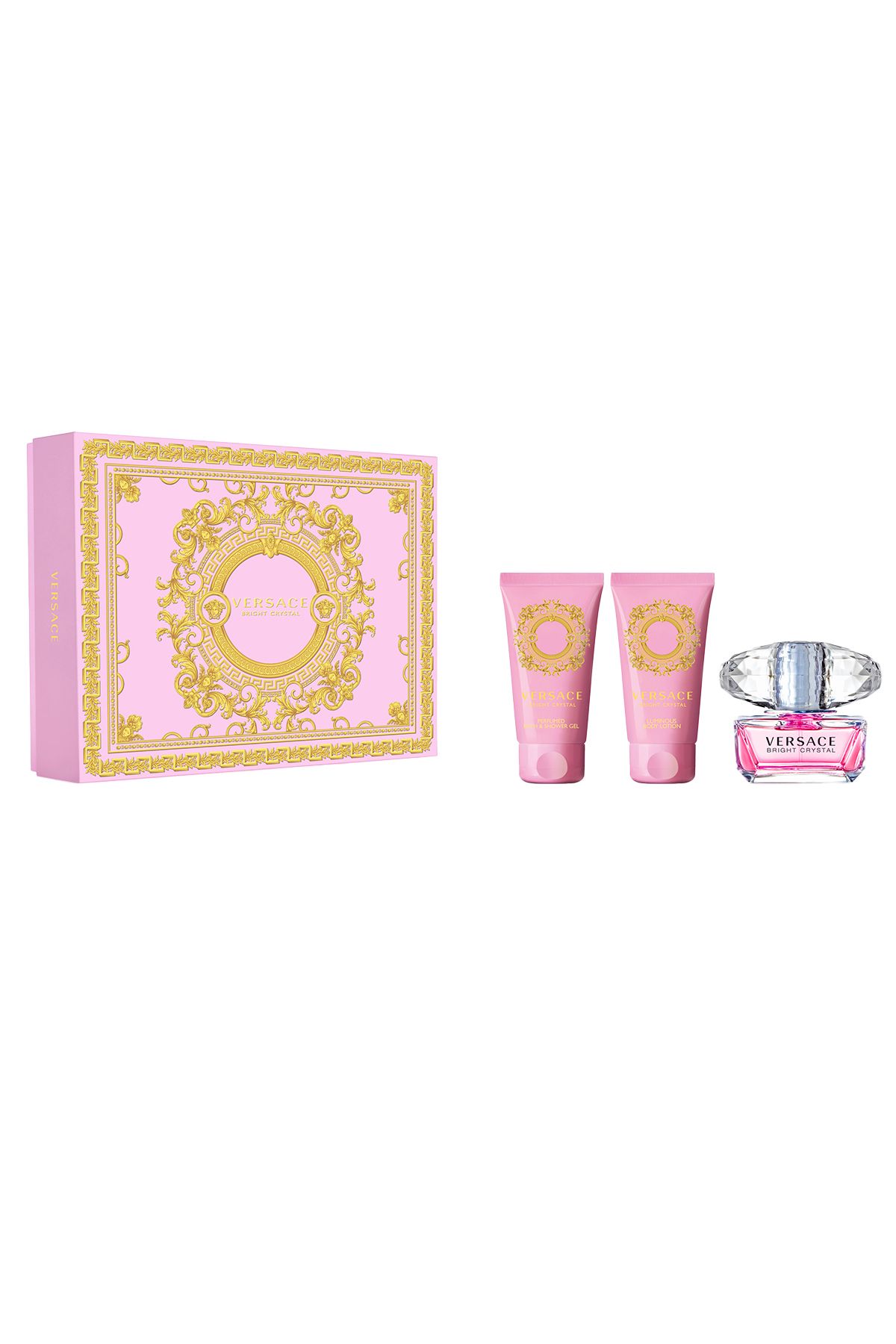 Versace Bright Crystal EDT 50ML Set (50ML Perfume+Shower Gel 50ML+Body Lotion50ML)
