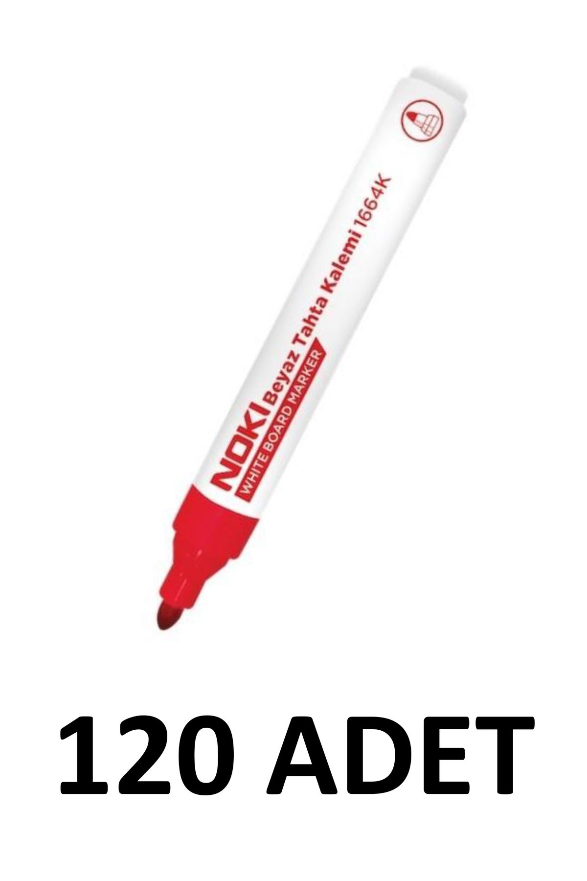 Noki 120 Adet 1664k Doldurulabilir Yazı Tahtası Kalemi Yuvarlak Uç Kırmızı