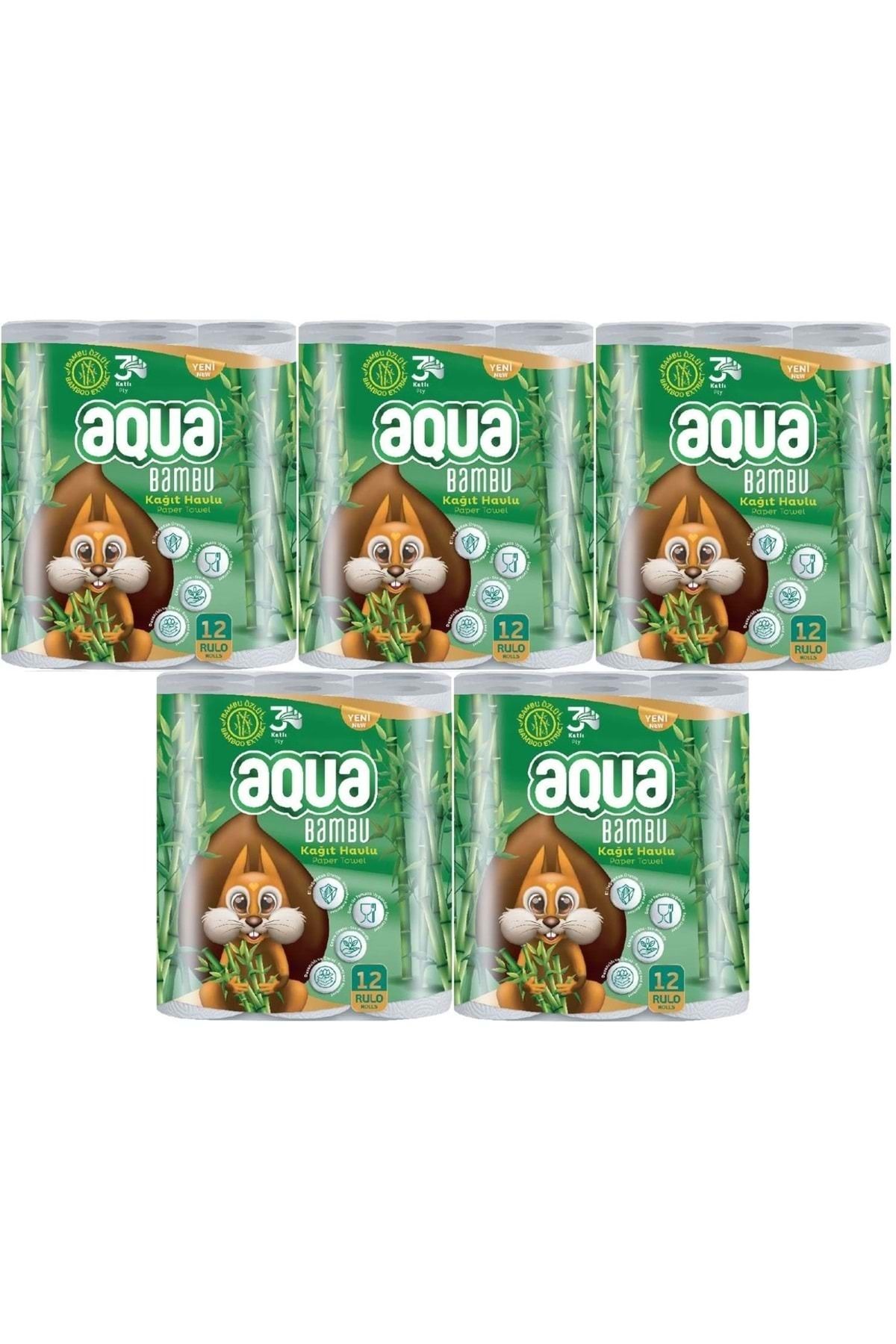 Aqua Kağıt Havlu 3 Katlı 60 Lı Set Bambu (5PK*12)