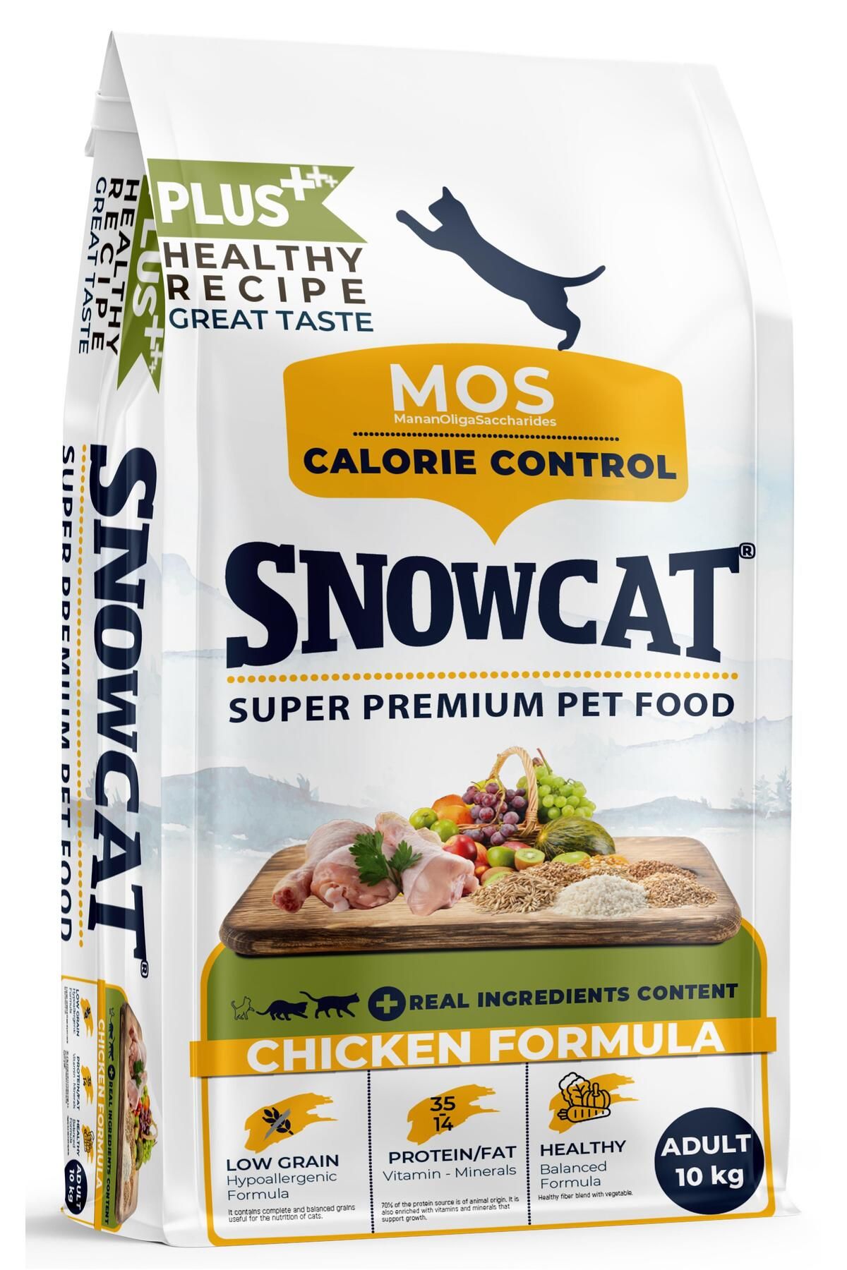 Snow Cat Plus Düşük Tahıllı Yetişkin Tavuklu Kedi Maması 10 Kg