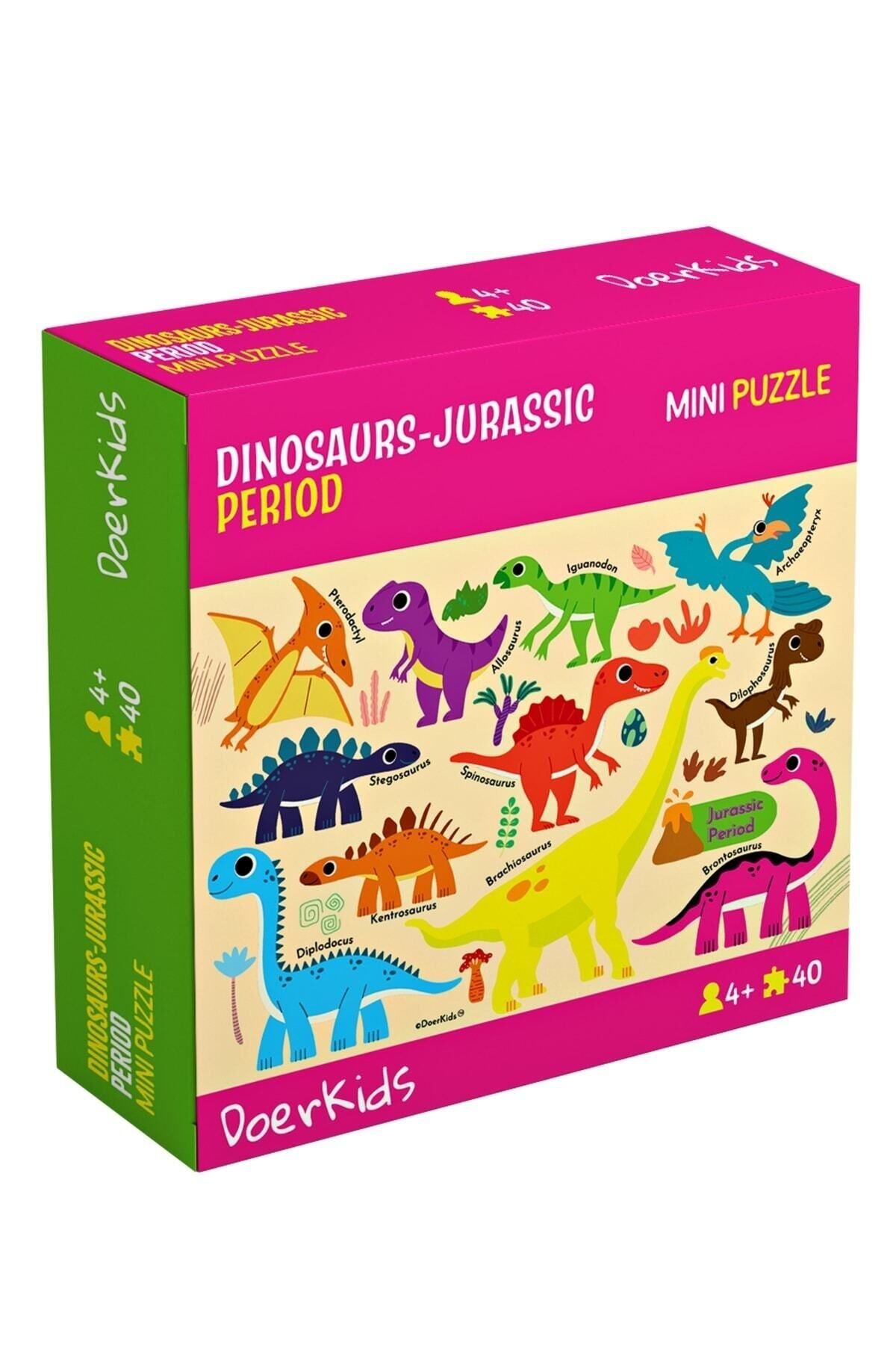 DoerKids Dinozorlar-jurassic Dönemi Mini Puzzle | 40 Parça 4 Yaş