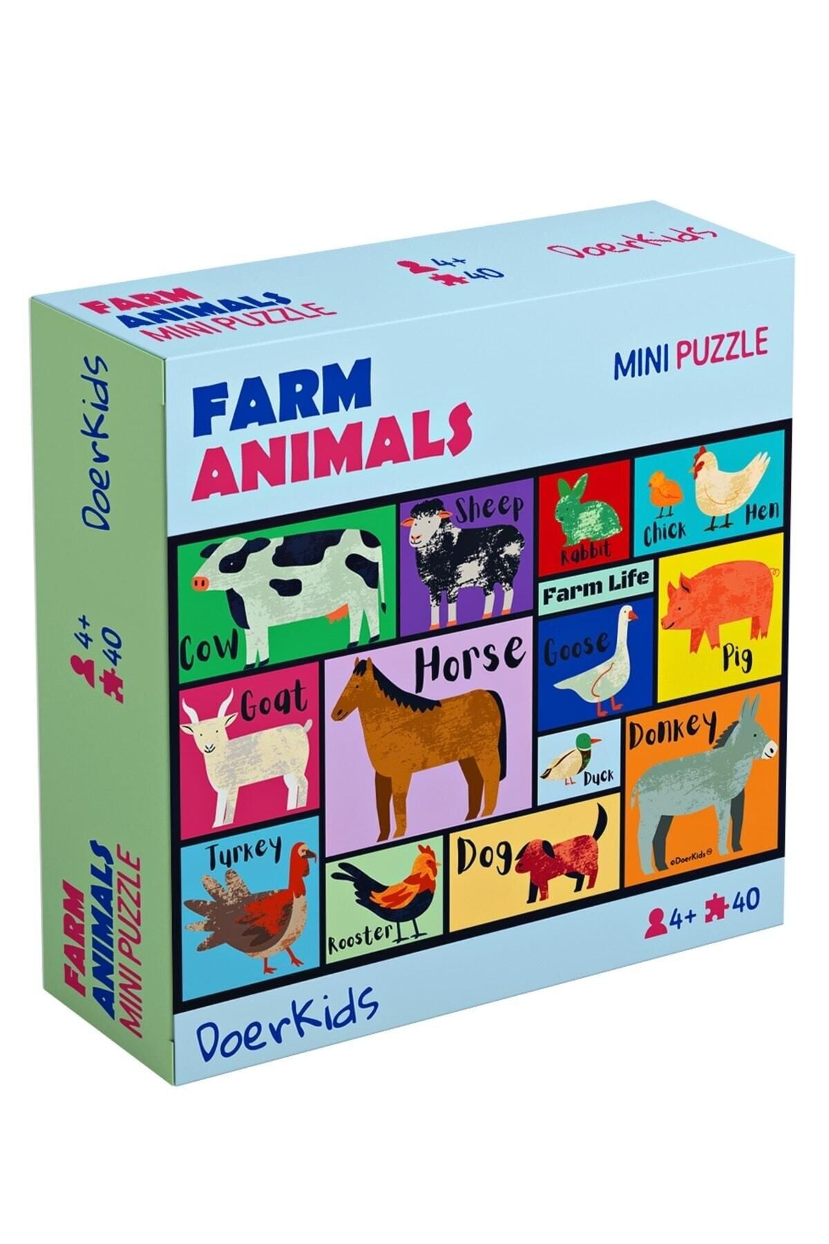 DoerKids Çiftlik Hayvanları Mini Puzzle | 40 Parça | 4 Yaş