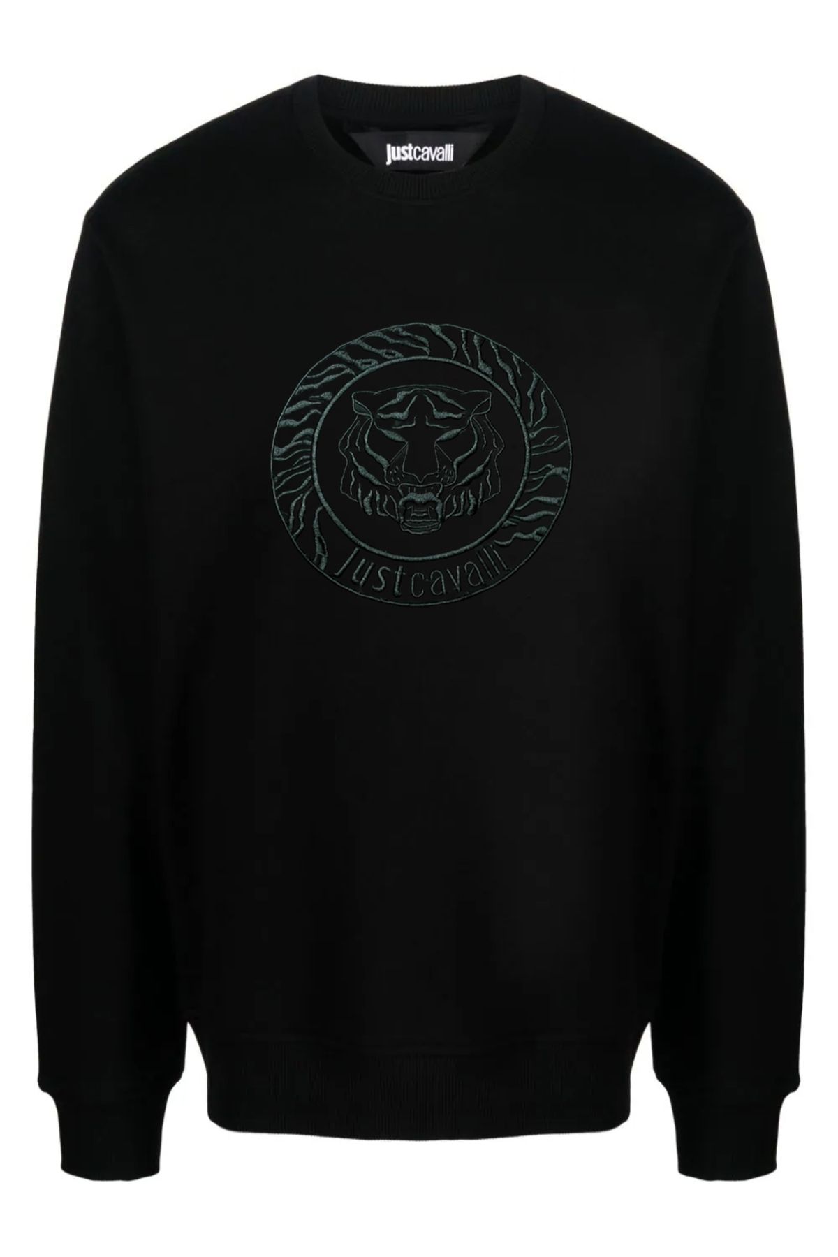 Roberto Cavalli Lion Logo Nakış İşleme Just Cavalli Siyah Sweatshirt
