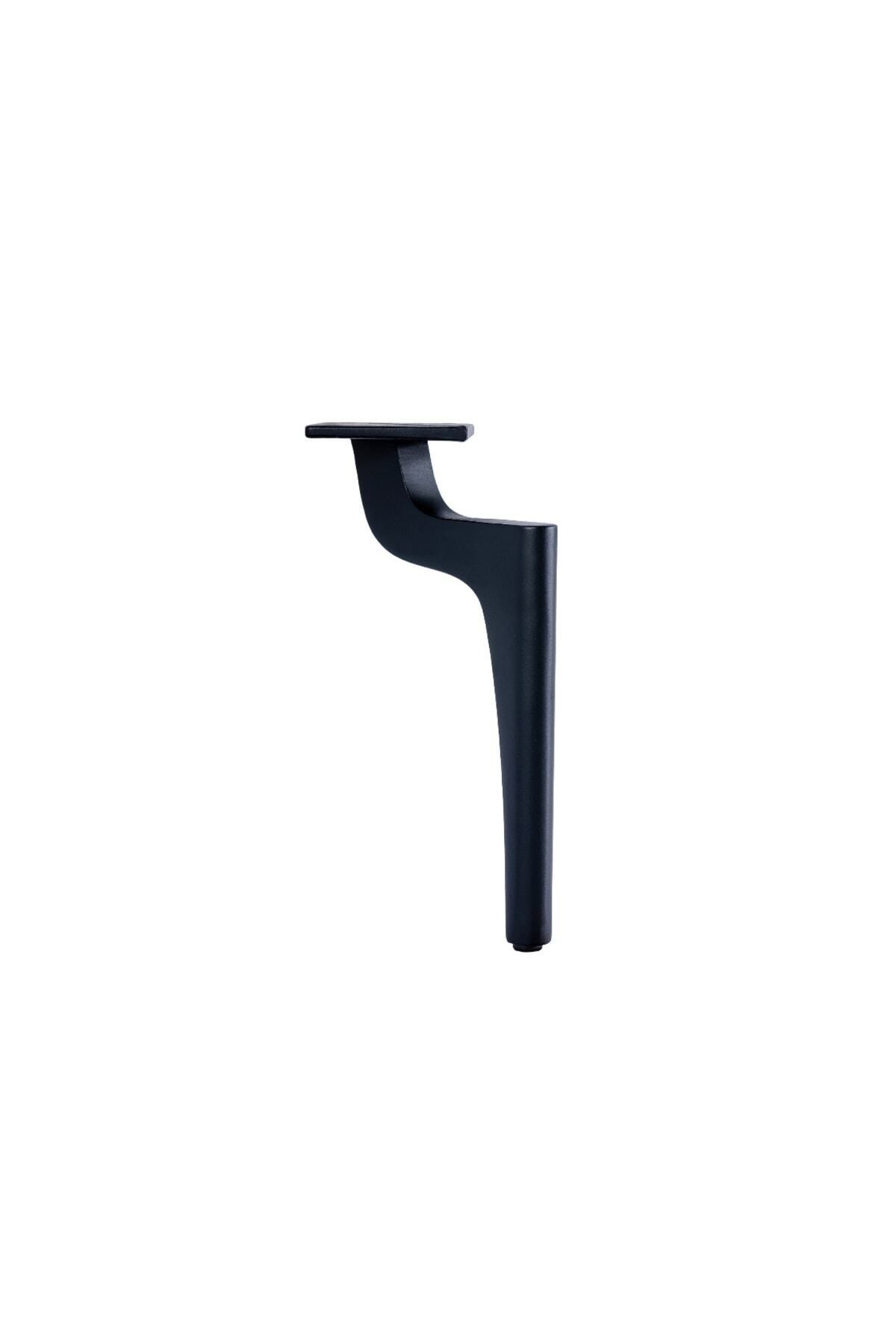 Emaks Zarif Metal Ayak 25cm Mat Siyah Komidin Koltuk Ünite Şifonyer Dolap Vestiyer Modern Mobilya Ayağı
