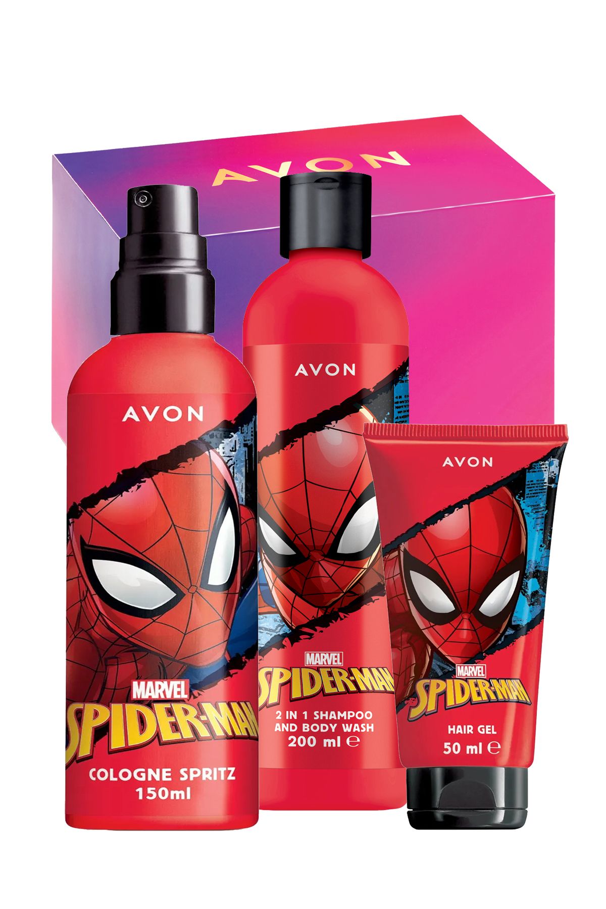 Avon Marvel Spider Man Çoçuklar İçin Parfüm Şampuan ve Jöle Hediye Paketi