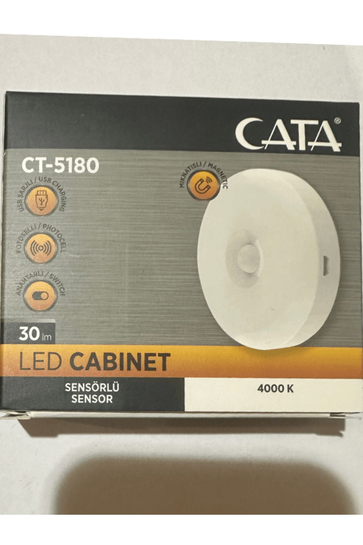 Cata CT-5180 4000K (Günışığı) Sensörlü Şarjlı Mıknatıslı Kabin Led Ampul (4 Adet)