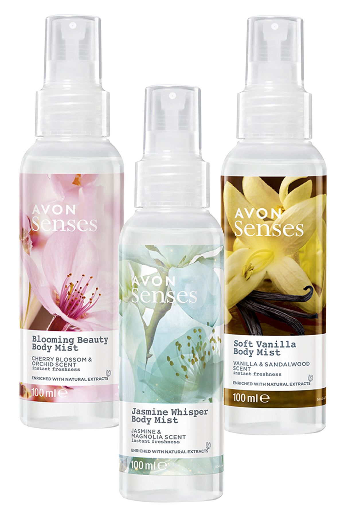 Avon Kiraz Çiçeği Orkide, Vanilya Sandal Ağacı Ve Yasemin Manolya Kokulu Vücut Spreyi Paketi