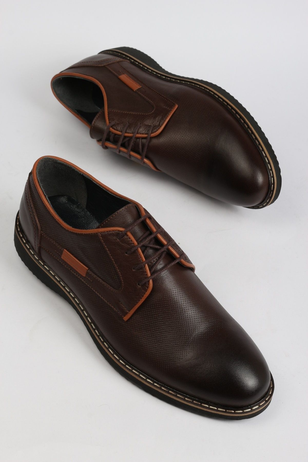 ayakPARK Erkek Hakiki Deri Kahverengi Klasik Günlük Ayakkabı
