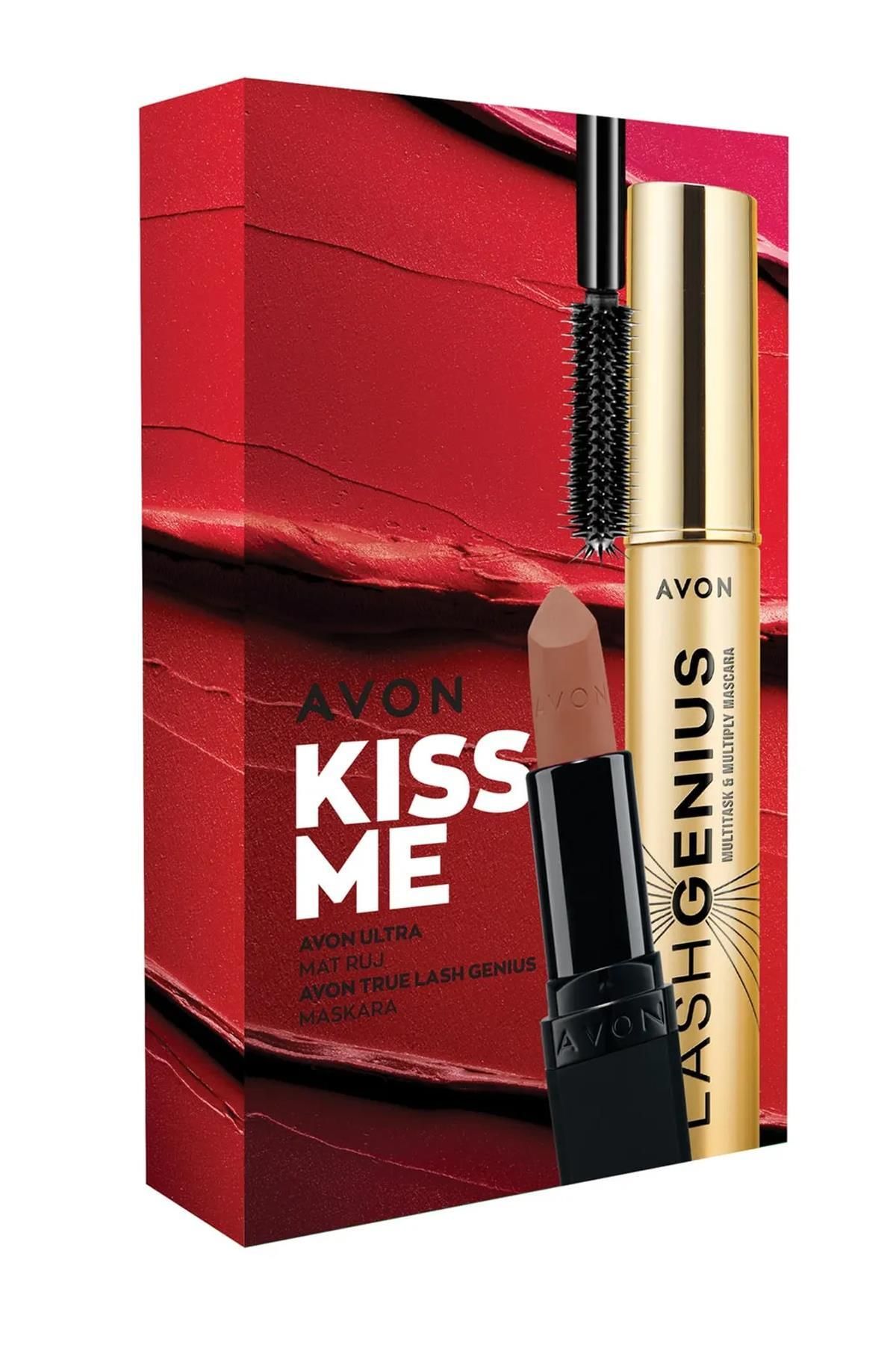Avon Kiss Me Ultra Mat Ruj Marvellous Mocha ve Genius Maskara Hediye Paketi