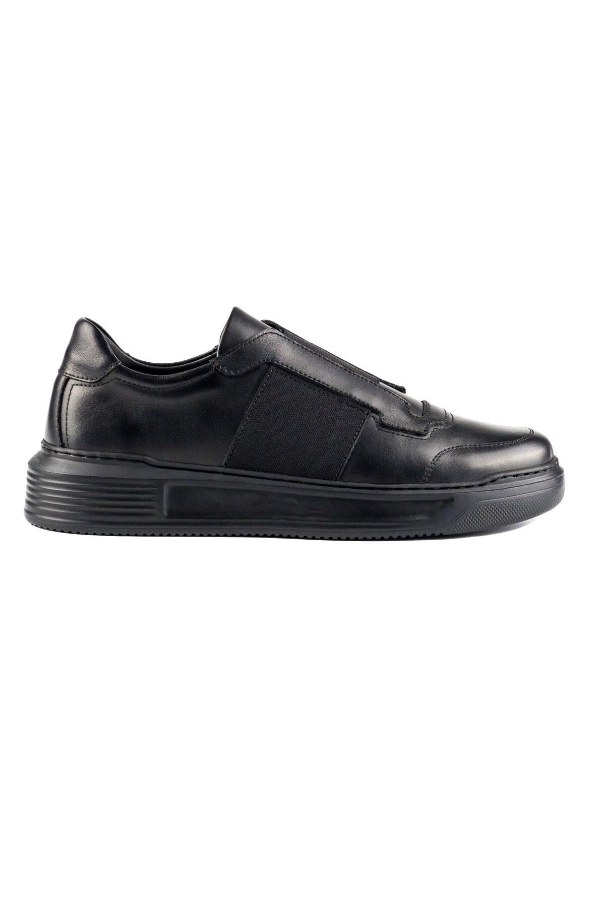 Genel Markalar Versys Siyah Hakiki Deri Siyah Taban Erkek Spor (Sneaker) Ayakkabı