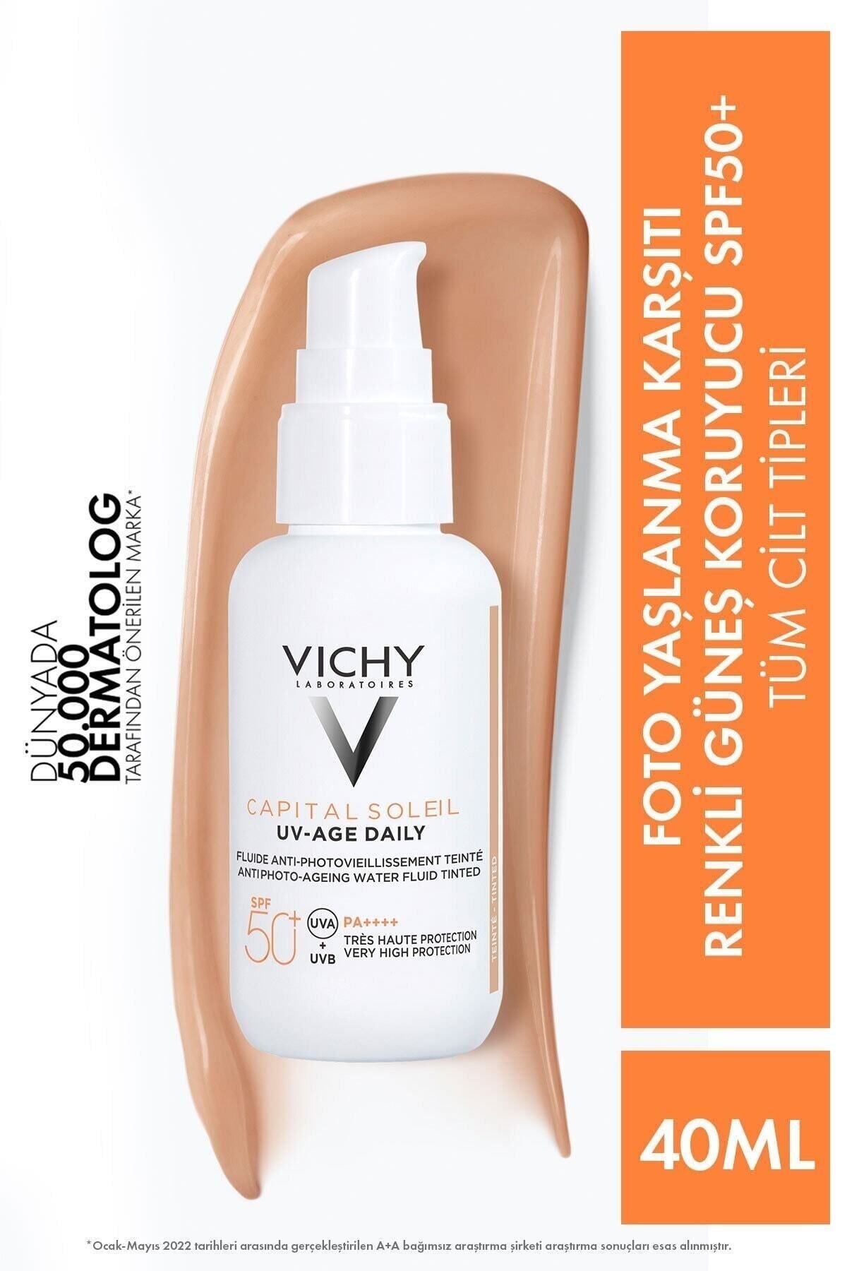 Vichy Capital Soleil Uv Age Daily Foto Anti-Aging Colored Spf50+ Sunscreen Cream 40 ml Repair190