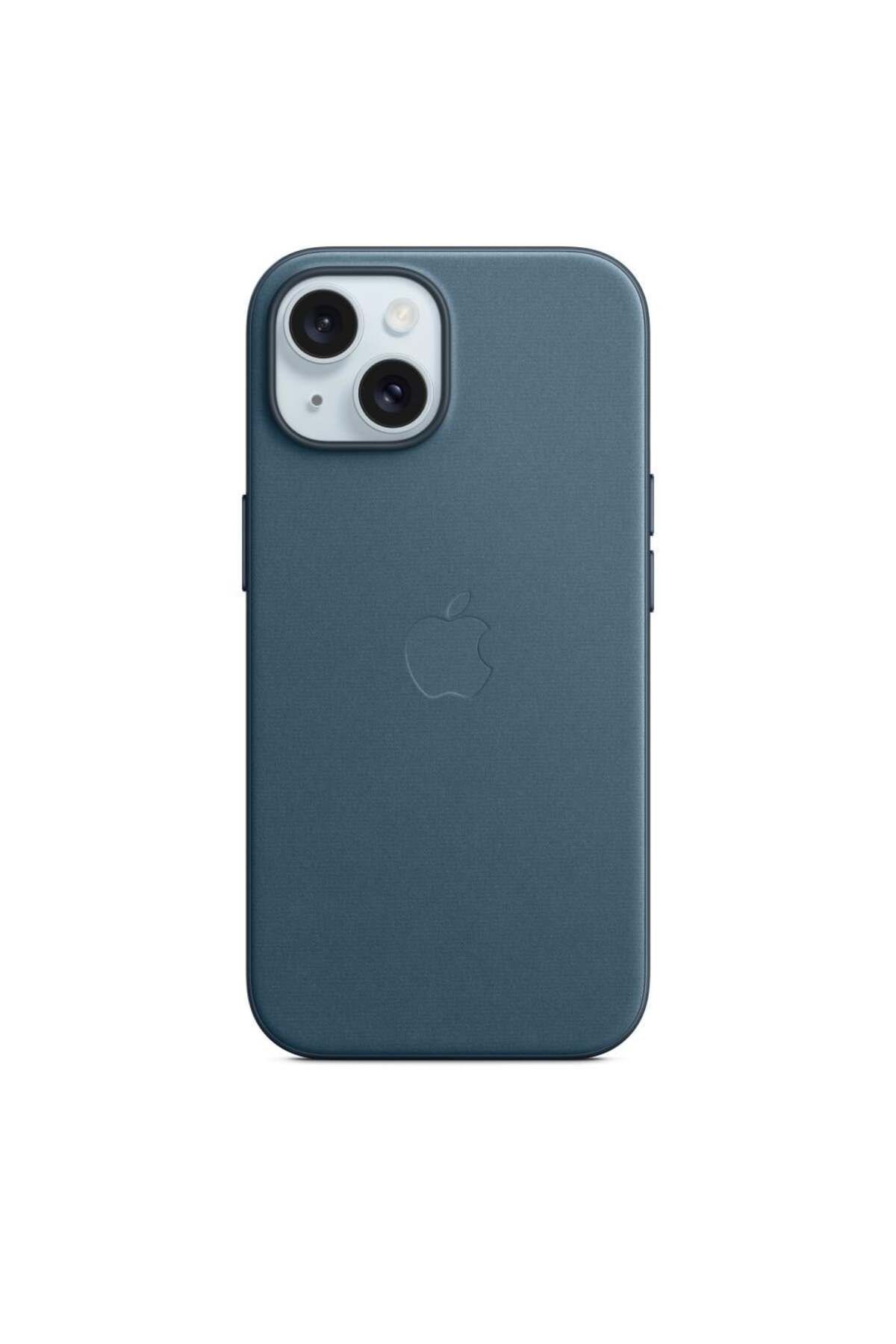 Apple iPhone 15 için MagSafe özellikli Mikro Dokuma Kılıf - Pasifik Mavisi