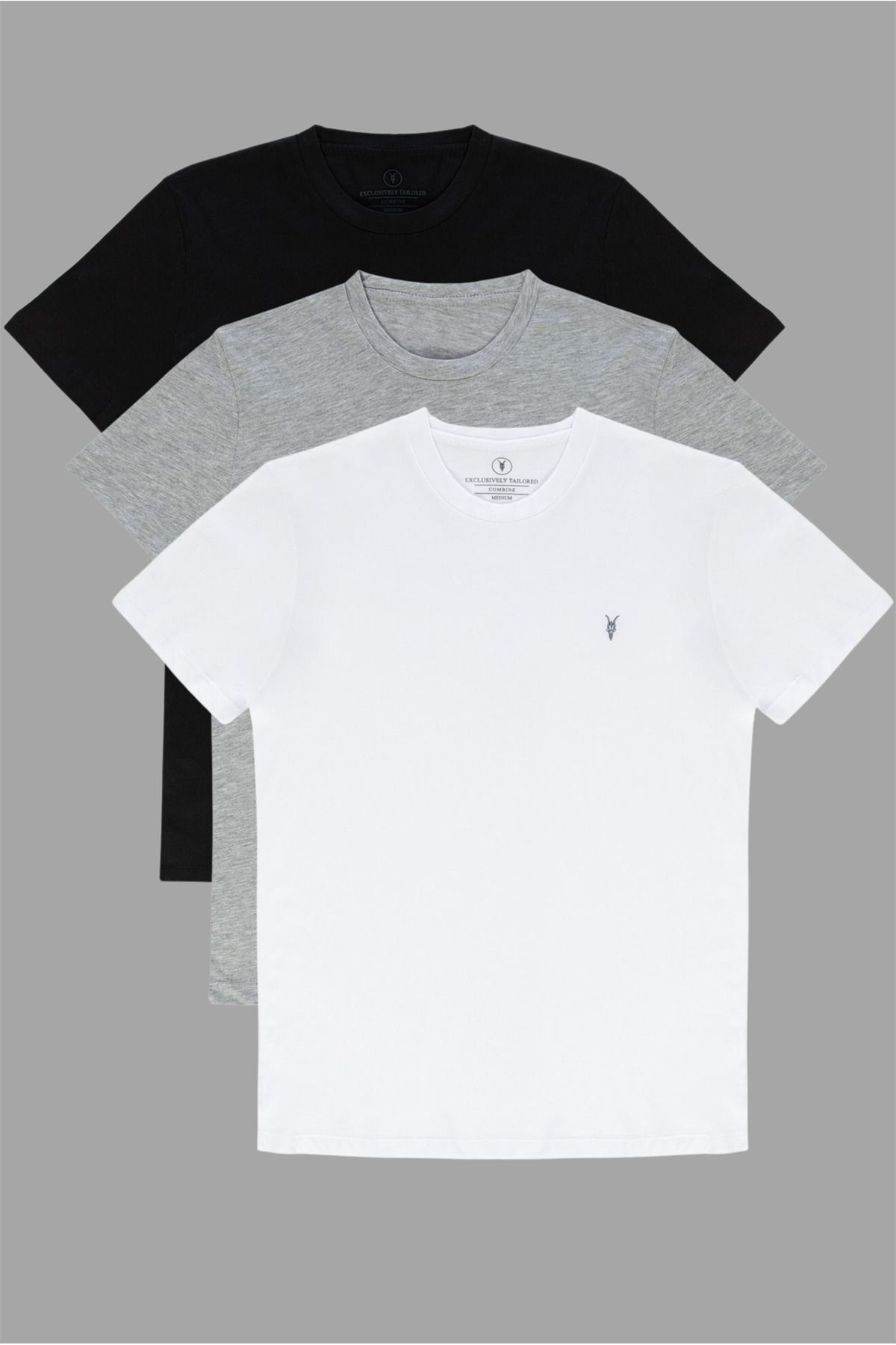 COMBİNE MİCHAİL Standart Kalıp Basic 3'lü Paket T-shirt 1000