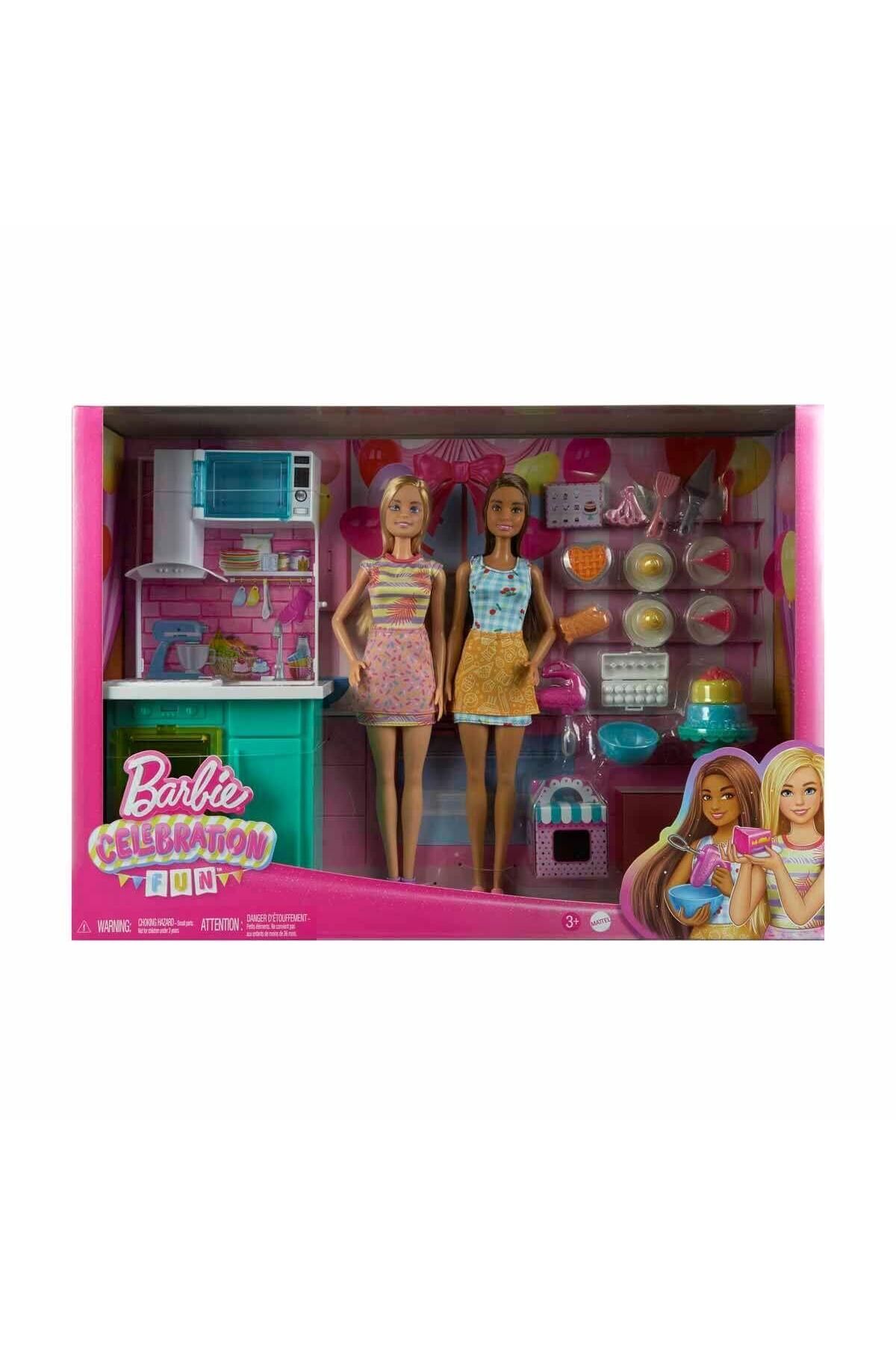 Barbie BARBİE HJY94 CELEBRATİON BROOKLYN VE MALİBU PASTA YAPIM OYUN SETİ 3+