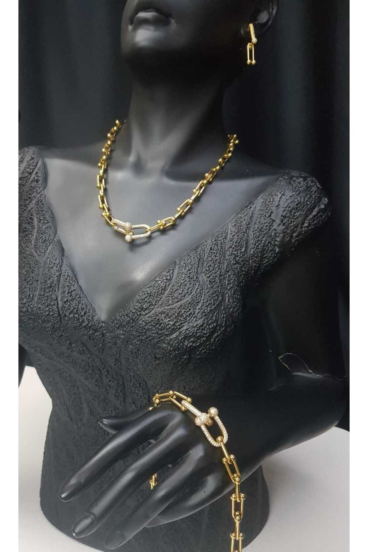 Vogutima Vog Vip Çelik Xuping Model Tiffany&Co 3’Lü Set Sevgiliye,Anneye,Arkadaşa Kolye,Bileklik,Küpe