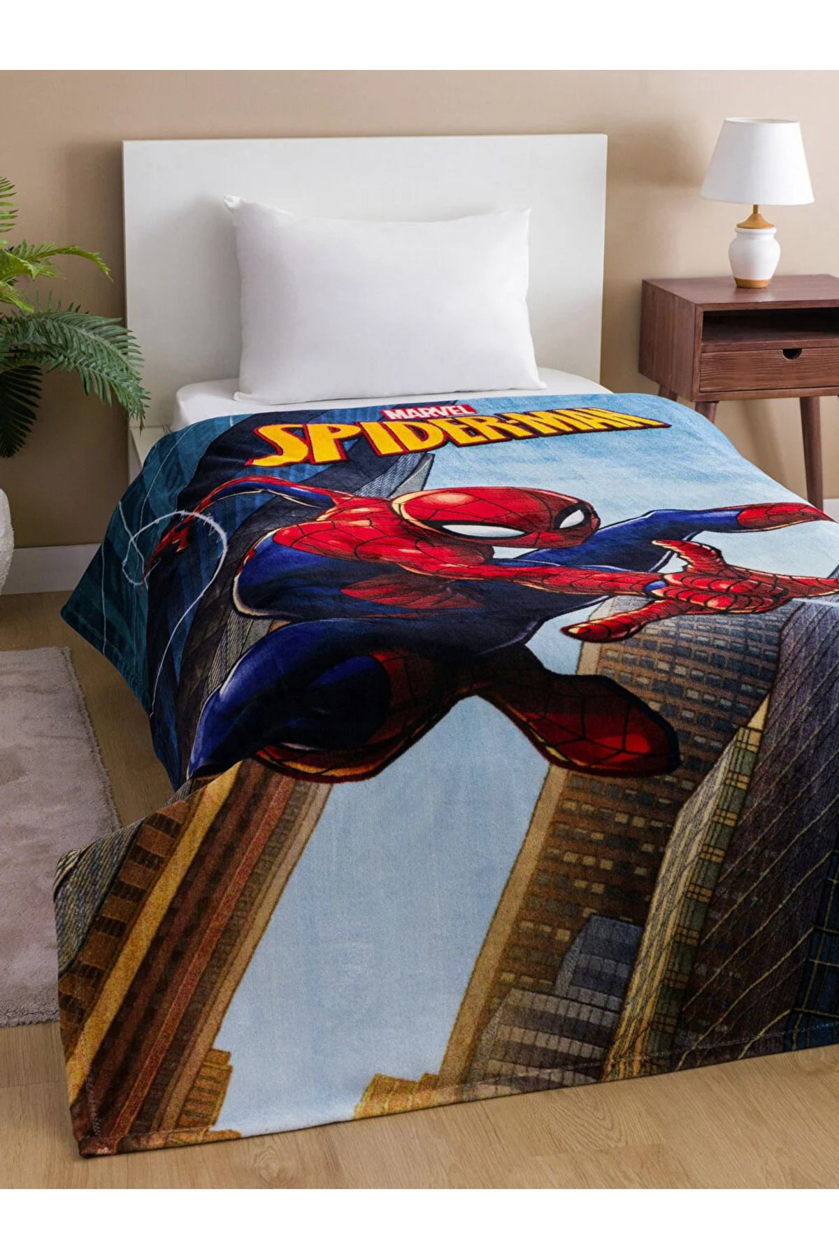 LC Waikiki Spiderman Baskılı Tek Kişilik Çocuk Battaniye 150x200 Cm