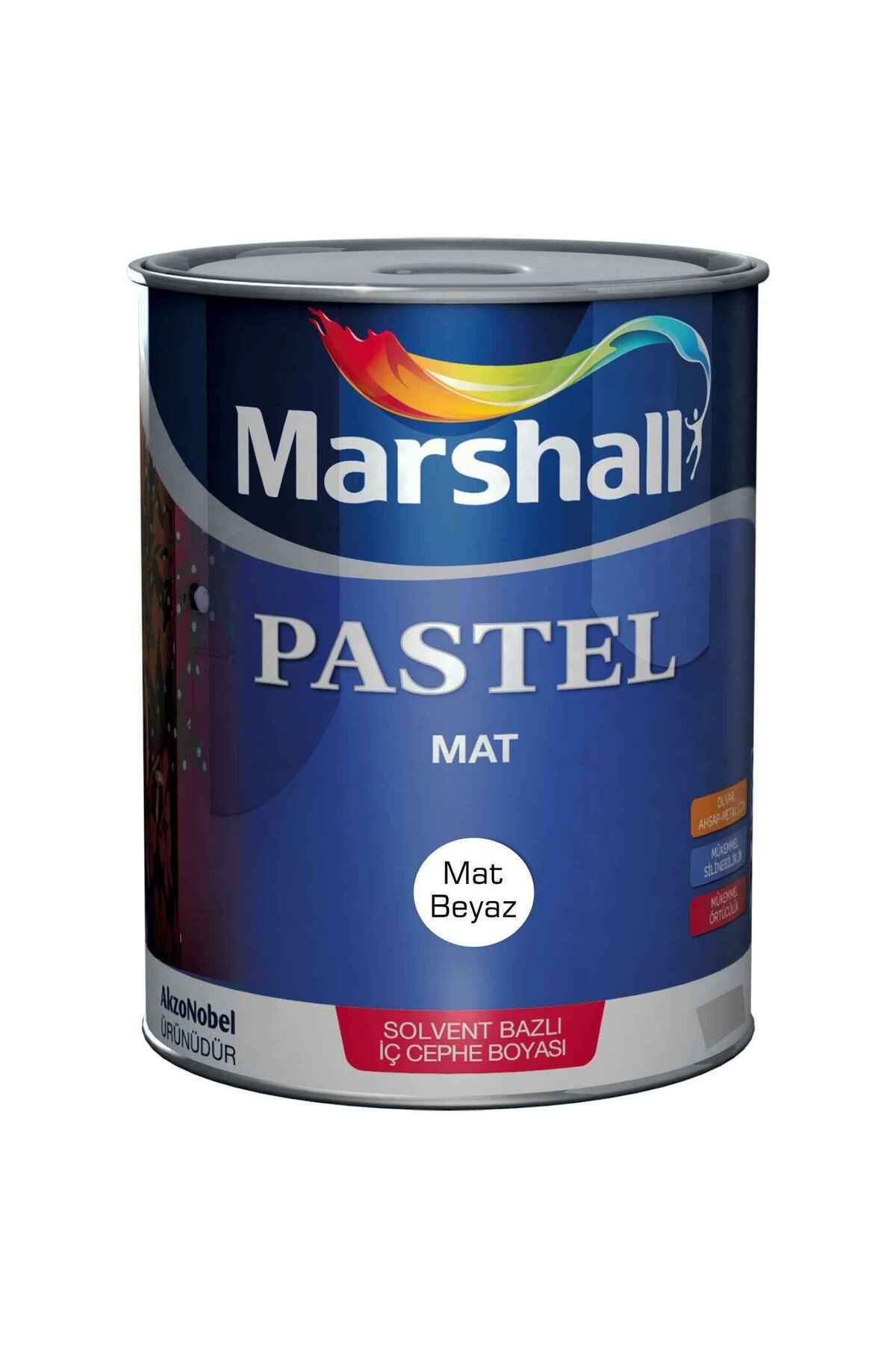 Marshall Pastel Mat Ahşap-metal-duvar Boyası Beyaz 0.75lt=1kg-tam Silinebilir-saten Dokulu