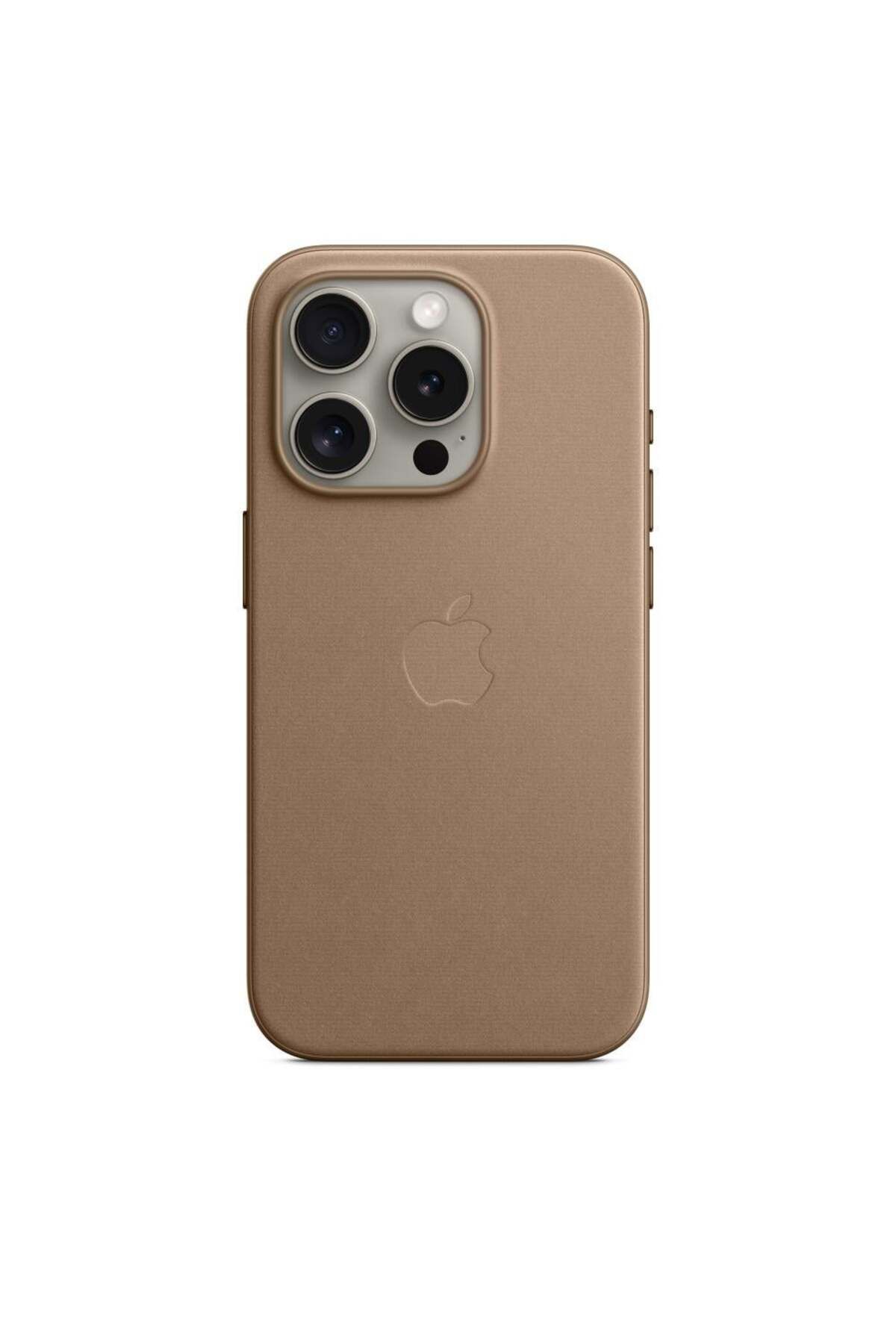 Apple iPhone 15 Pro için MagSafe özellikli Mikro Dokuma Kılıf - Vizon Grisi