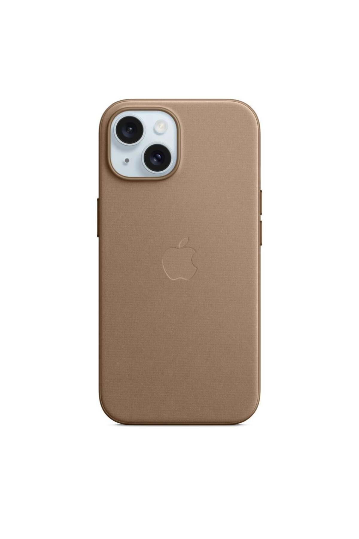 Apple iPhone 15 için MagSafe özellikli Mikro Dokuma Kılıf - Vizon Grisi
