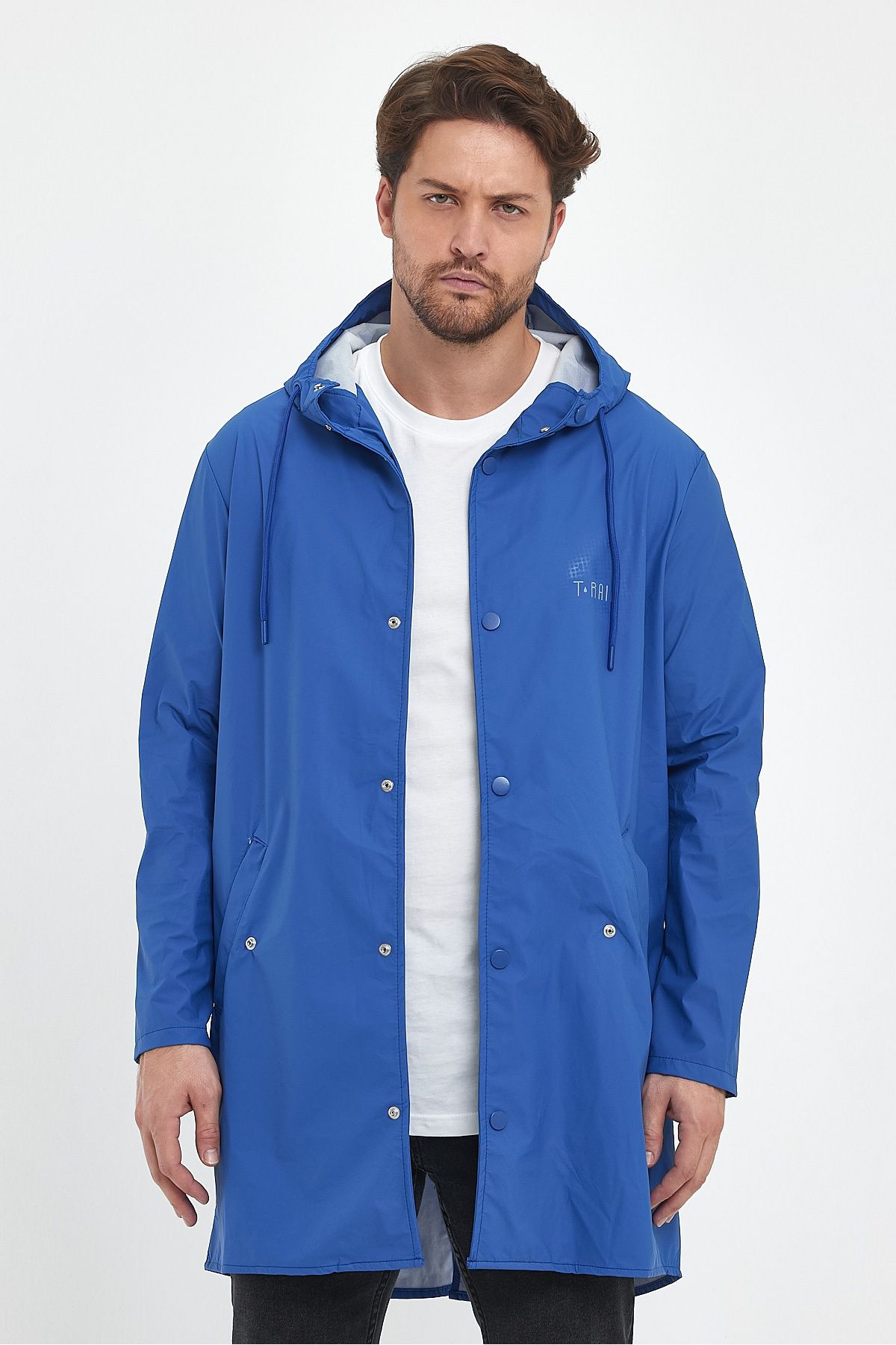 T Rain Stay Dry Mavi Erkek Yağmurluk