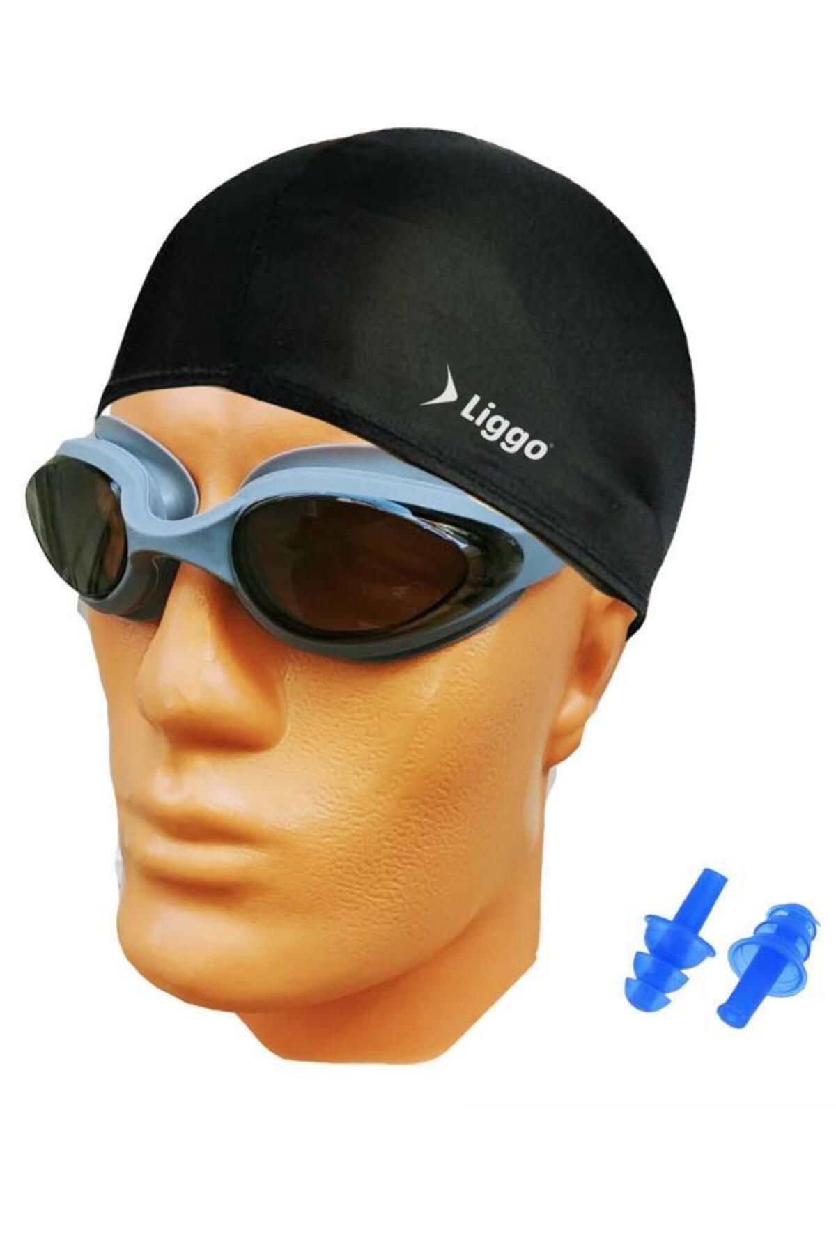 Liggo Yüzücü Gözlüğü Gs4 Havuz Deniz Gözlüğü Bez Bone Tıkaç
