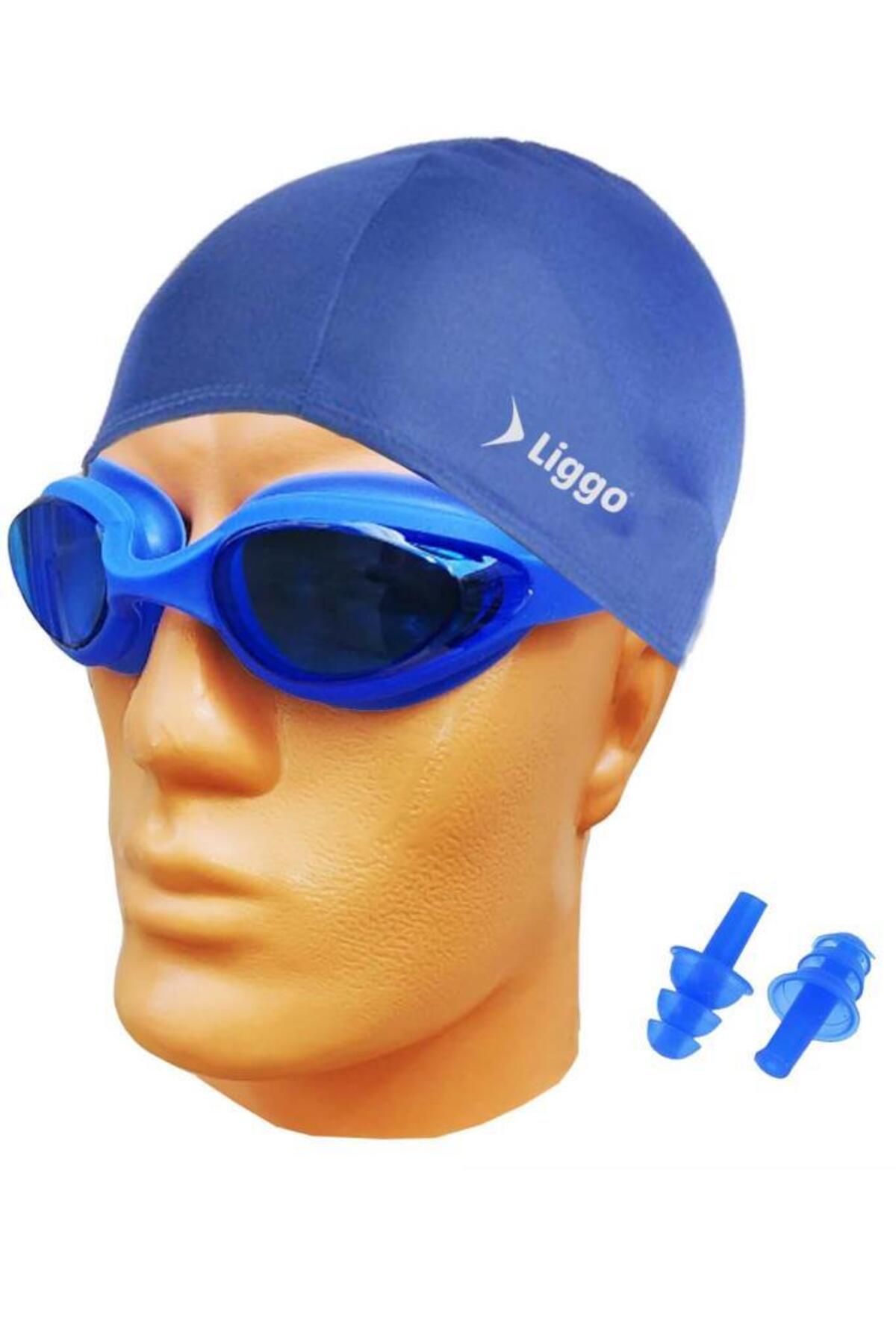 Liggo Yüzücü Gözlüğü Gs4 Havuz Deniz Gözlüğü Bez Bone Tıkaç
