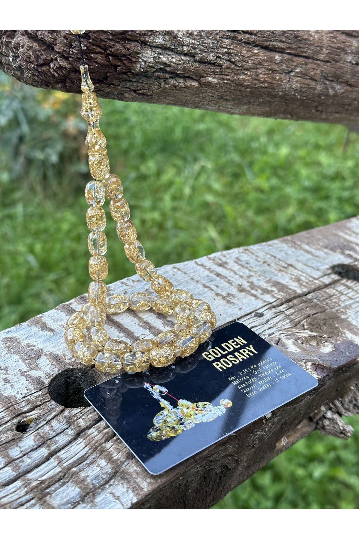 TESBİHSARAYI YENİLEBİLİR ALTIN PARÇAÇIKLI GOLDEN ROSARY TESBİH