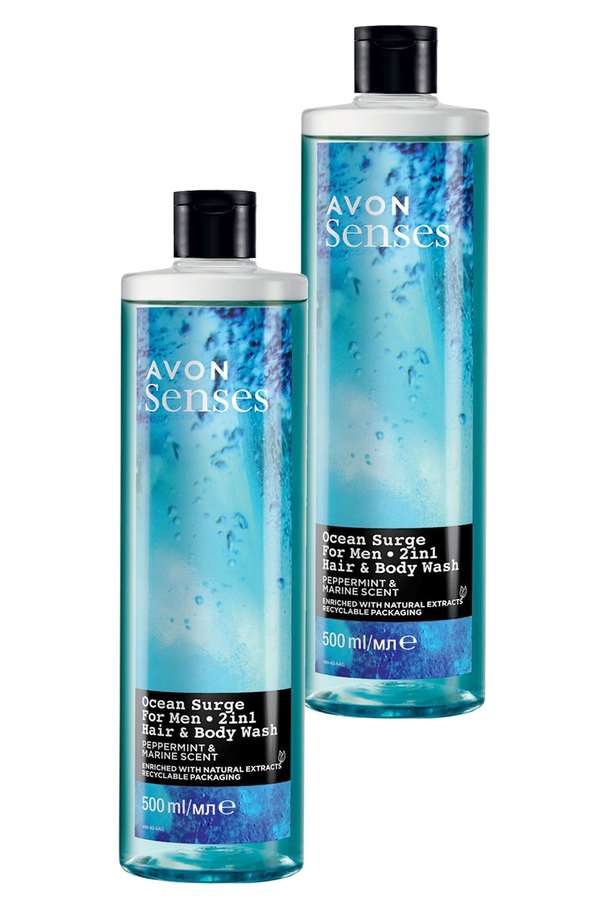 Avon Senses Ocean Surge Nane ve Deniz Kokulu Saç ve Vücut için Erkek Duş Jeli 500 Ml. İkili Set