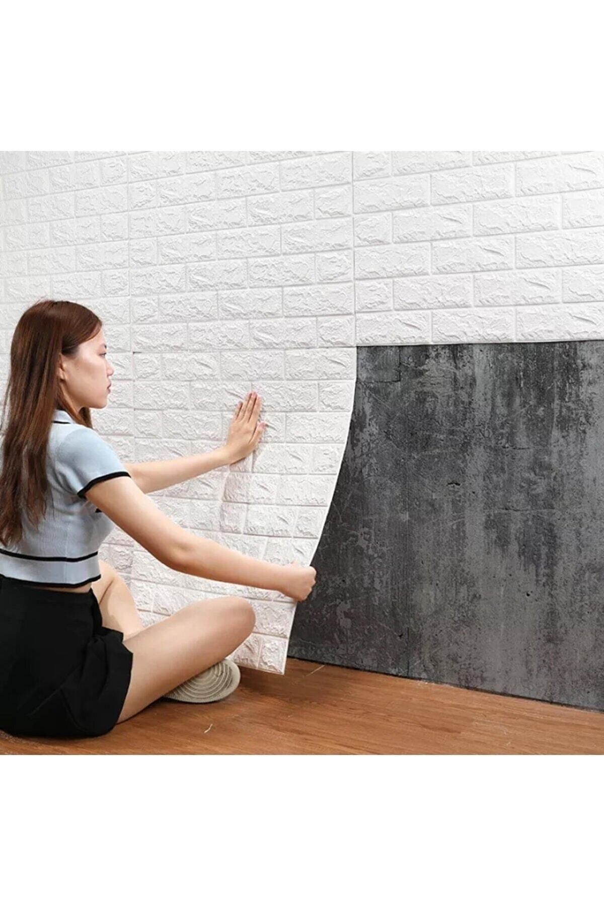 Bien Home 50x15 Cm Beyaz 3d Dekoratif Kendinden Yapışkanlı Duvar Kağıdı Kaplama Paneli Estetik Köpük