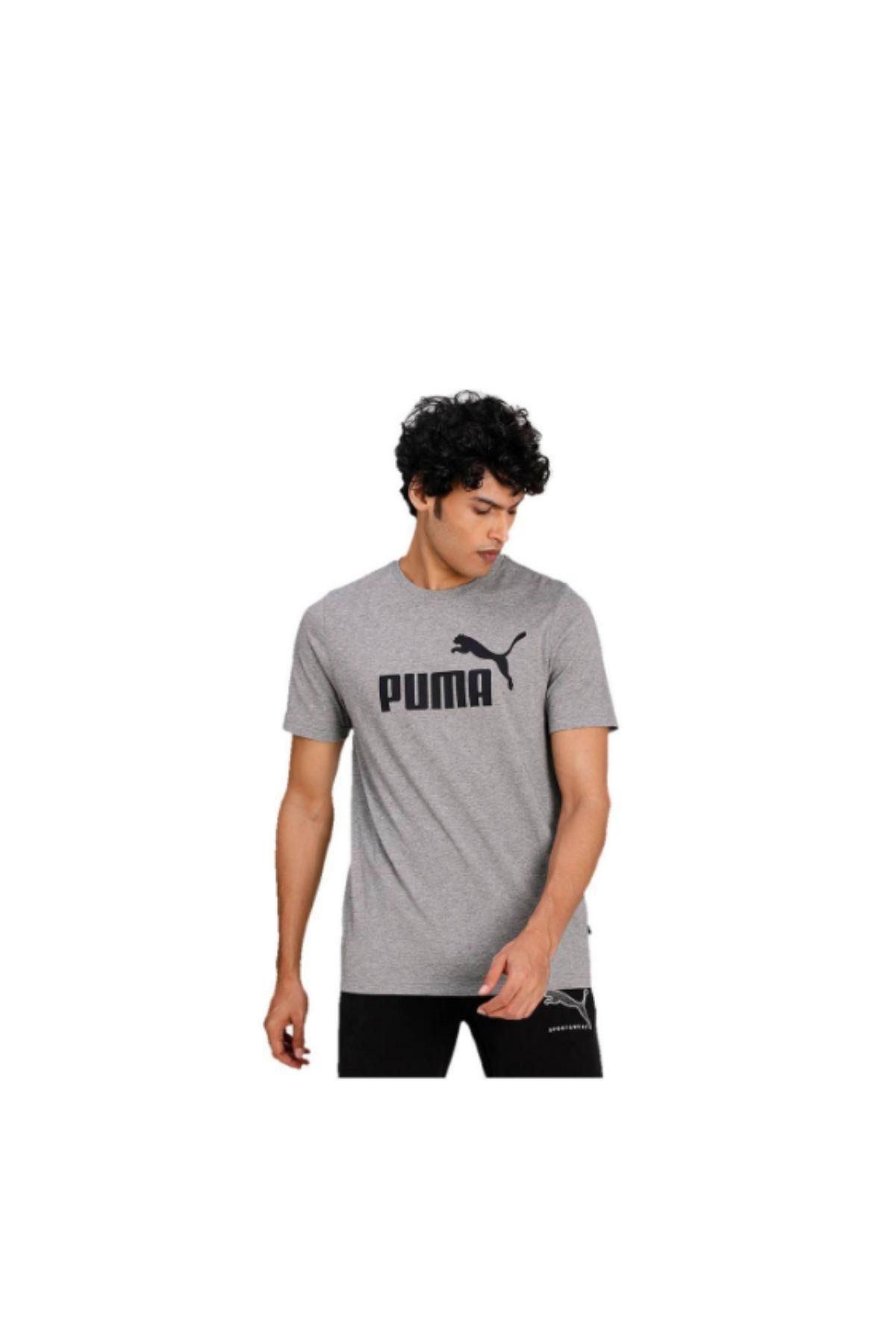 Puma Essential Erkek Gri Günlük Stil Spor T-Shirt VO58666603