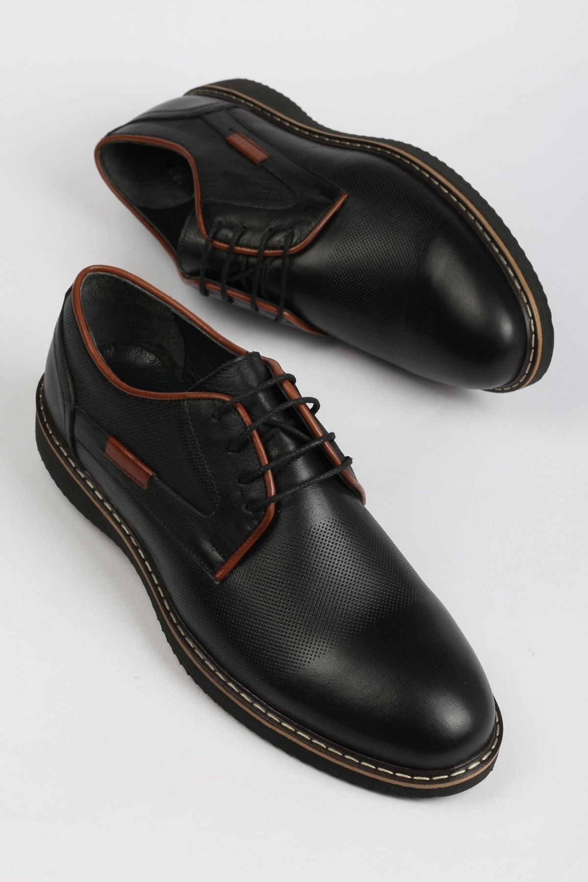 ayakPARK Erkek Siyah Hakiki Deri Klasik Günlük Ayakkabı