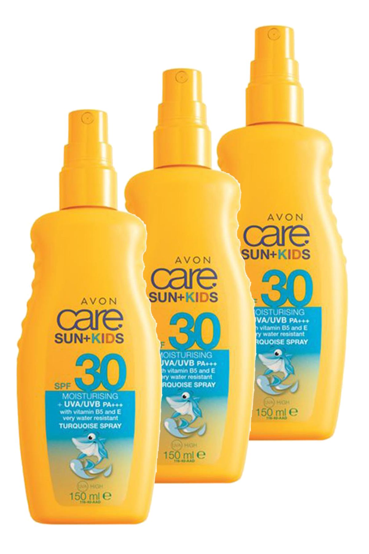 Avon Care Çocuklar Için Turkuaz Renkli Güneş Spreyi Spf30 150 Ml. Üçlü Set