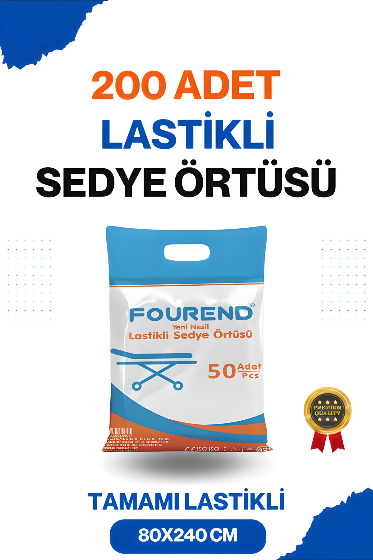 Fourend Yeni Nesil Lastikli Sedye Örtüsü - 200 Adet