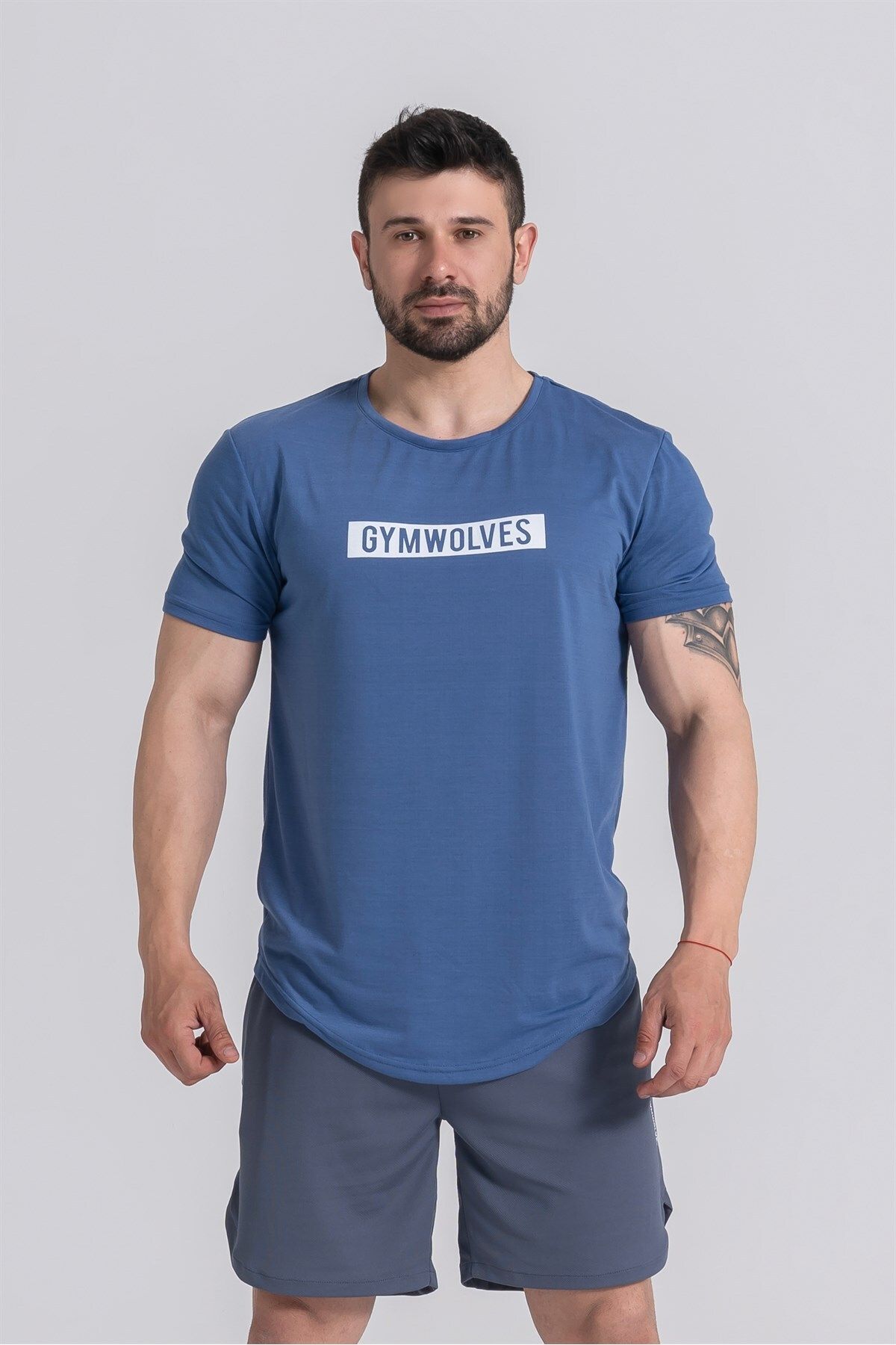 Gymwolves Erkek Spor T-shirt | Indigo | Workout T-shirt |