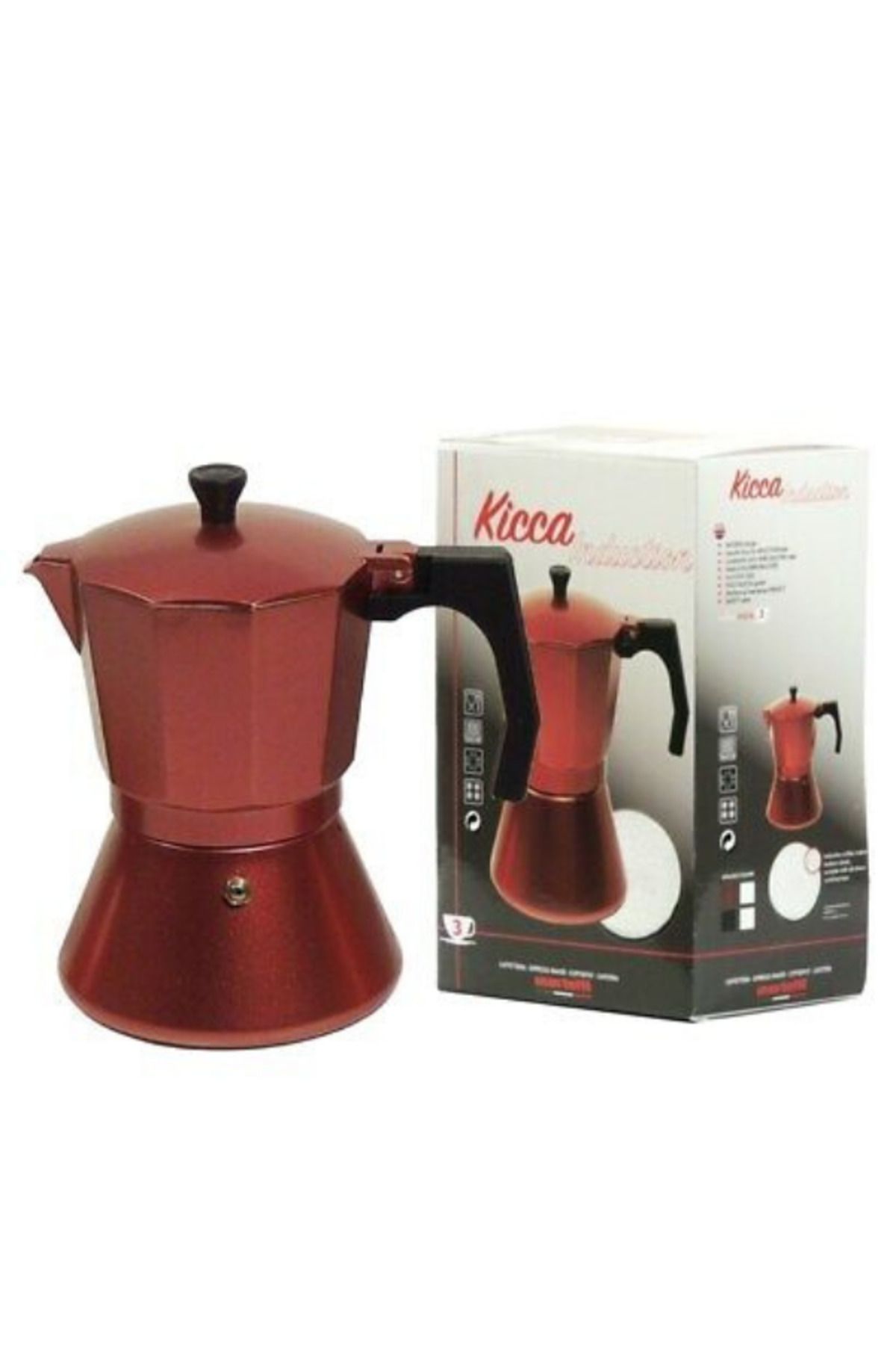 Genel Markalar Çelik Kicca Filtre Kahve Pişirici 6 Fincanlık Bordo 100-199 ml