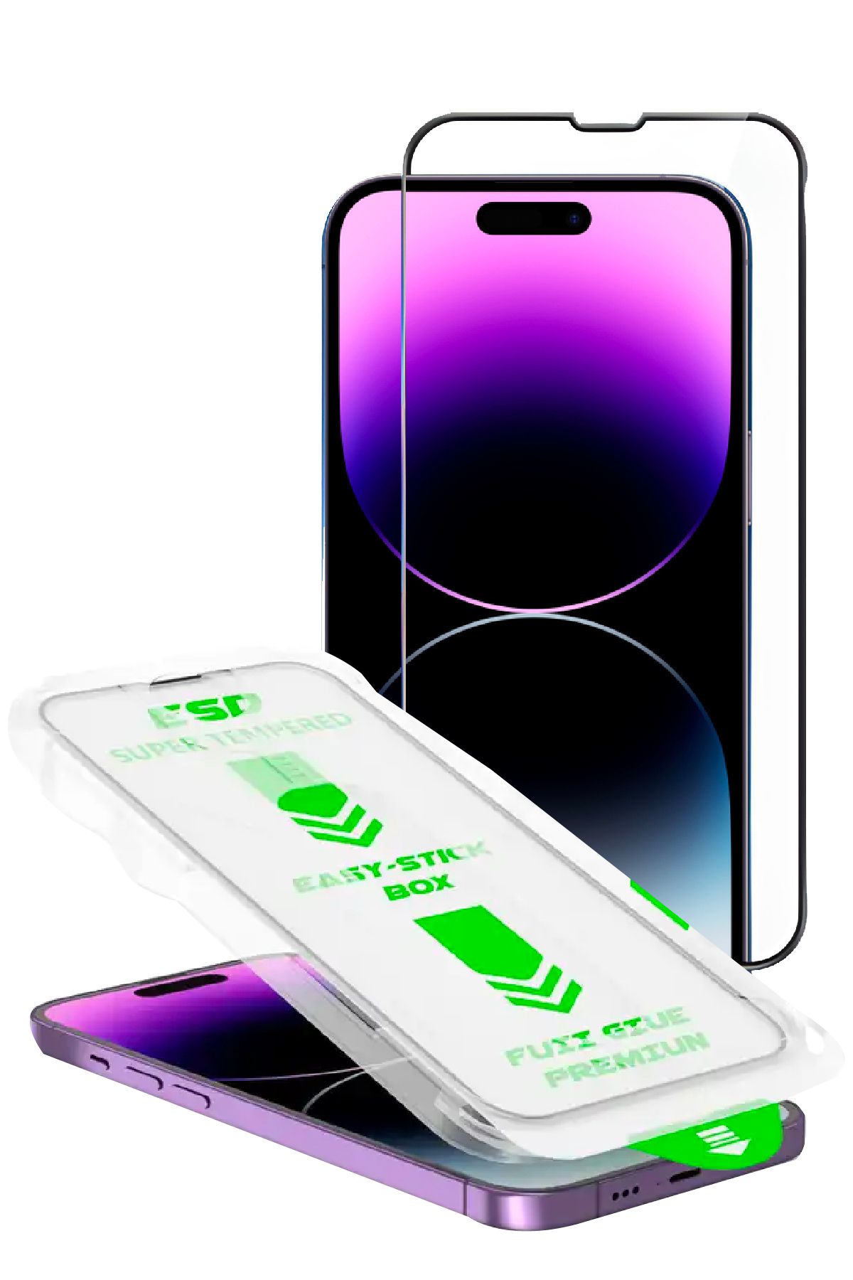 Deilmi IPhone 15 Pro Max Dustless Glass Kolay Kurulum Tam Koruma Kırılmaz Komple Koruyucu Cam Ekran Koruma