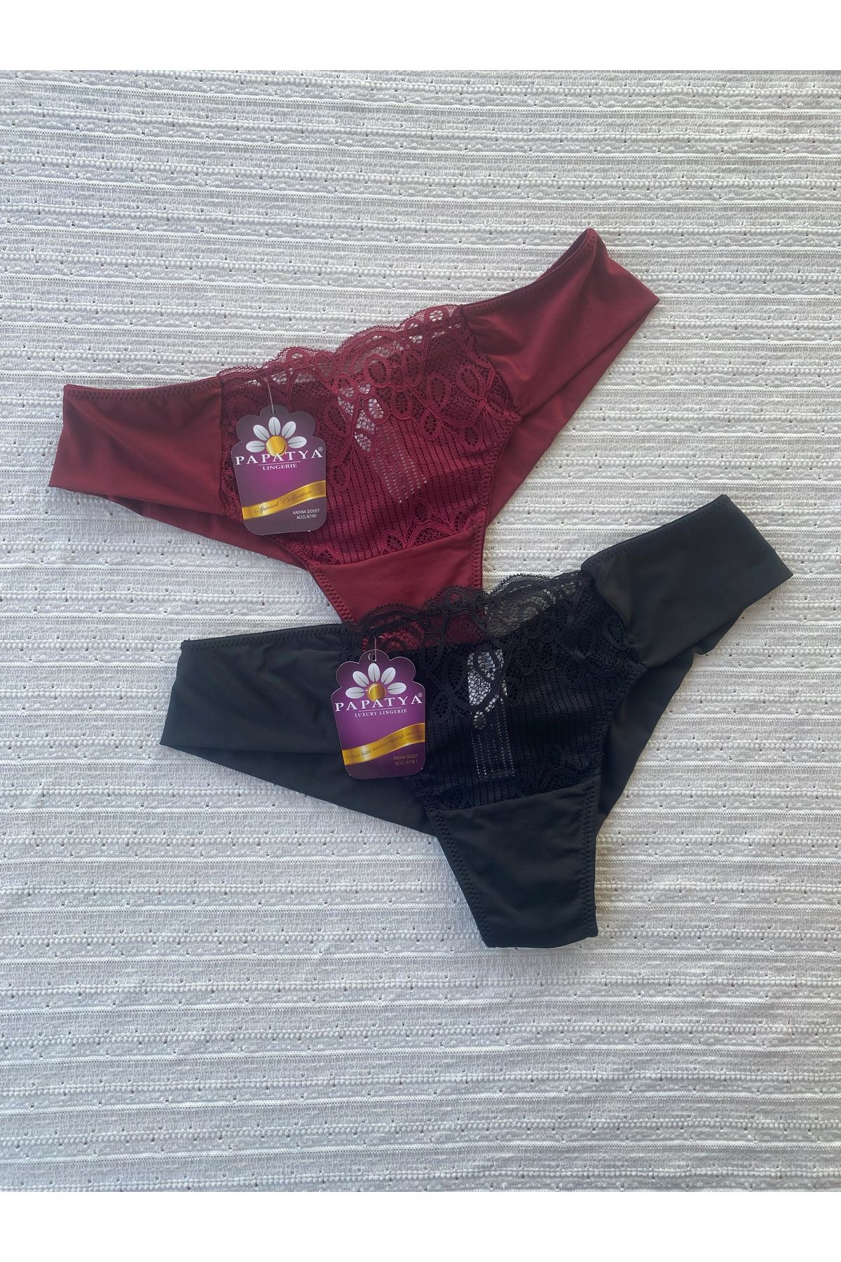 papatya lingerie Ön Dantel Detaylı Mikro Kumaş Külot 3lü Paket