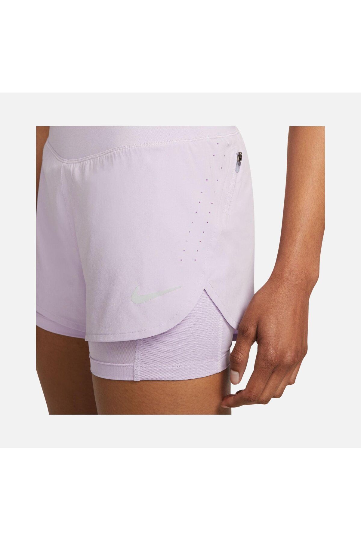 Nike Eclipse Flex 2 In 1 Running Shorts Taytlı Lila Koşu Şortu CZ9570-530